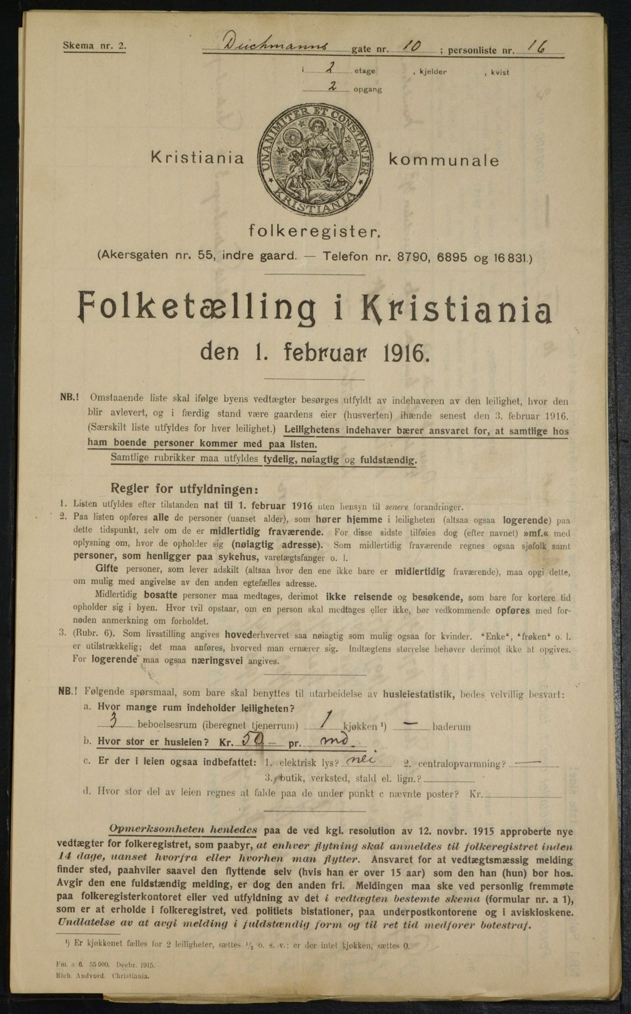 OBA, Kommunal folketelling 1.2.1916 for Kristiania, 1916, s. 15651