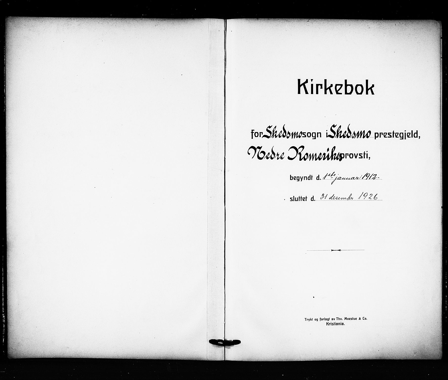 Skedsmo prestekontor Kirkebøker, SAO/A-10033a/G/Ga/L0006: Klokkerbok nr. I 6, 1912-1926