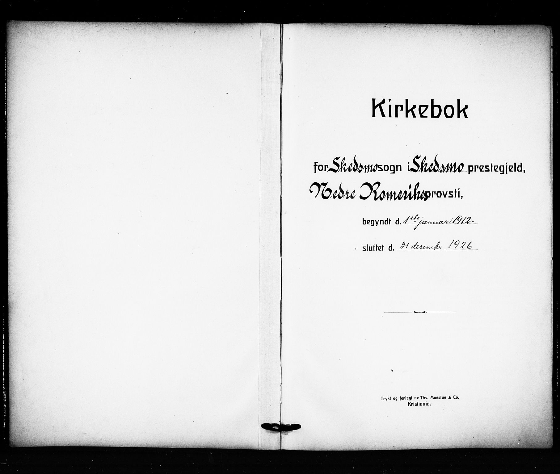 Skedsmo prestekontor Kirkebøker, AV/SAO-A-10033a/G/Ga/L0006: Klokkerbok nr. I 6, 1912-1926