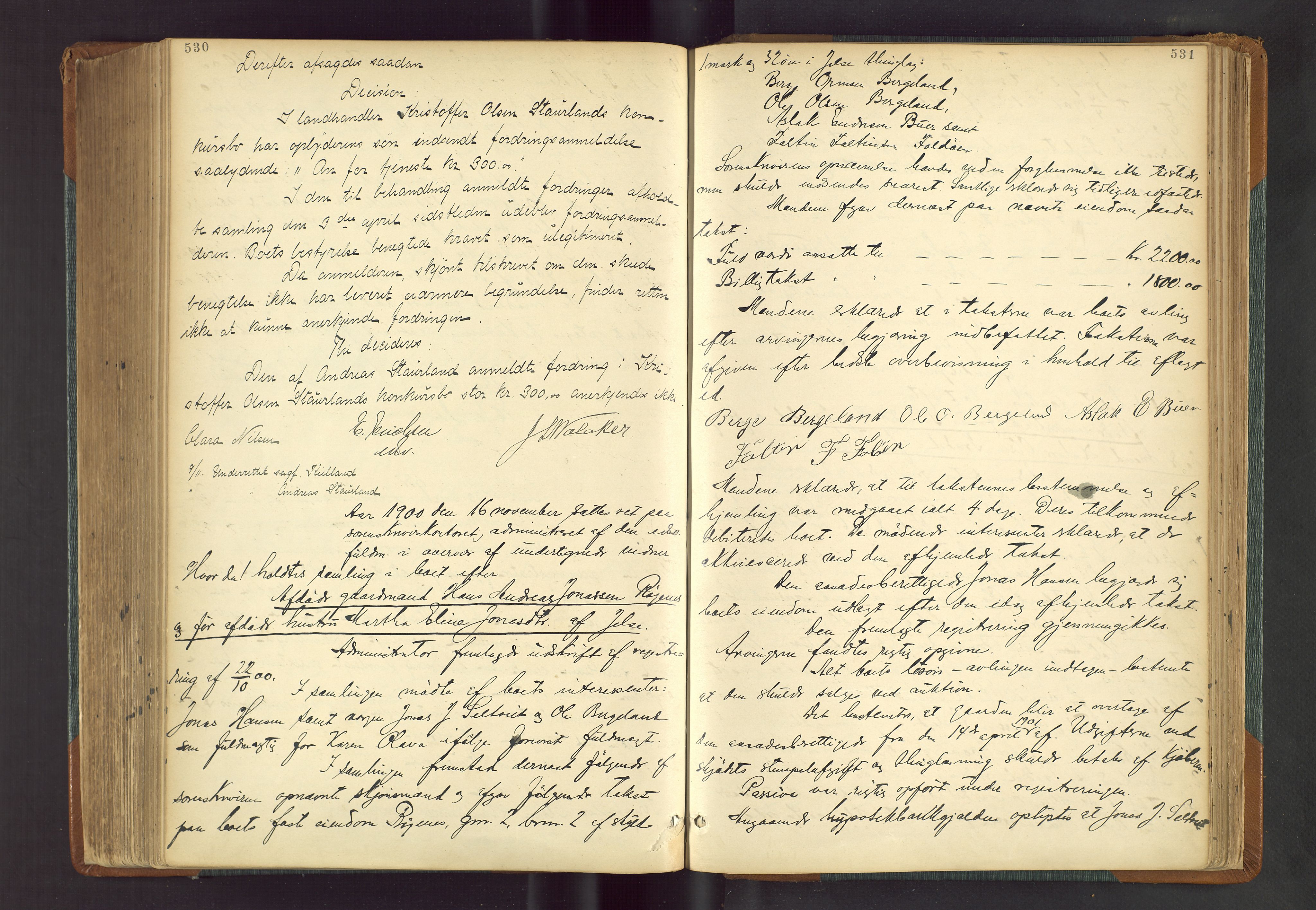 Ryfylke tingrett, AV/SAST-A-100055/001/IV/IVF/L0013: Skifteforhandlingsprotokoll D2 Høle og Rennesøy, 1880-1902, s. 530-531