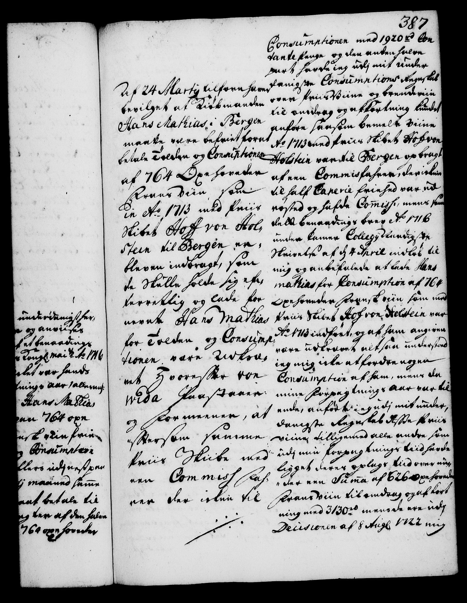 Rentekammeret, Kammerkanselliet, RA/EA-3111/G/Gg/Gga/L0002: Norsk ekspedisjonsprotokoll med register (merket RK 53.2), 1723-1727, s. 387