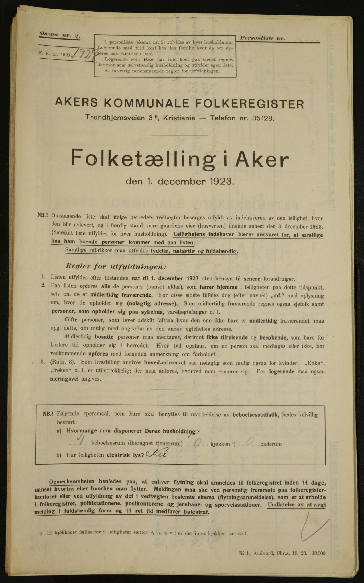 , Kommunal folketelling 1.12.1923 for Aker, 1923, s. 34764