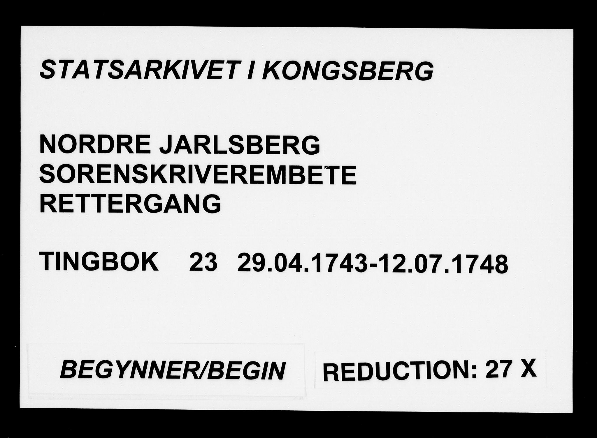 Nordre Jarlsberg sorenskriveri, AV/SAKO-A-80/F/Fa/Faa/L0023: Tingbok, 1743-1748