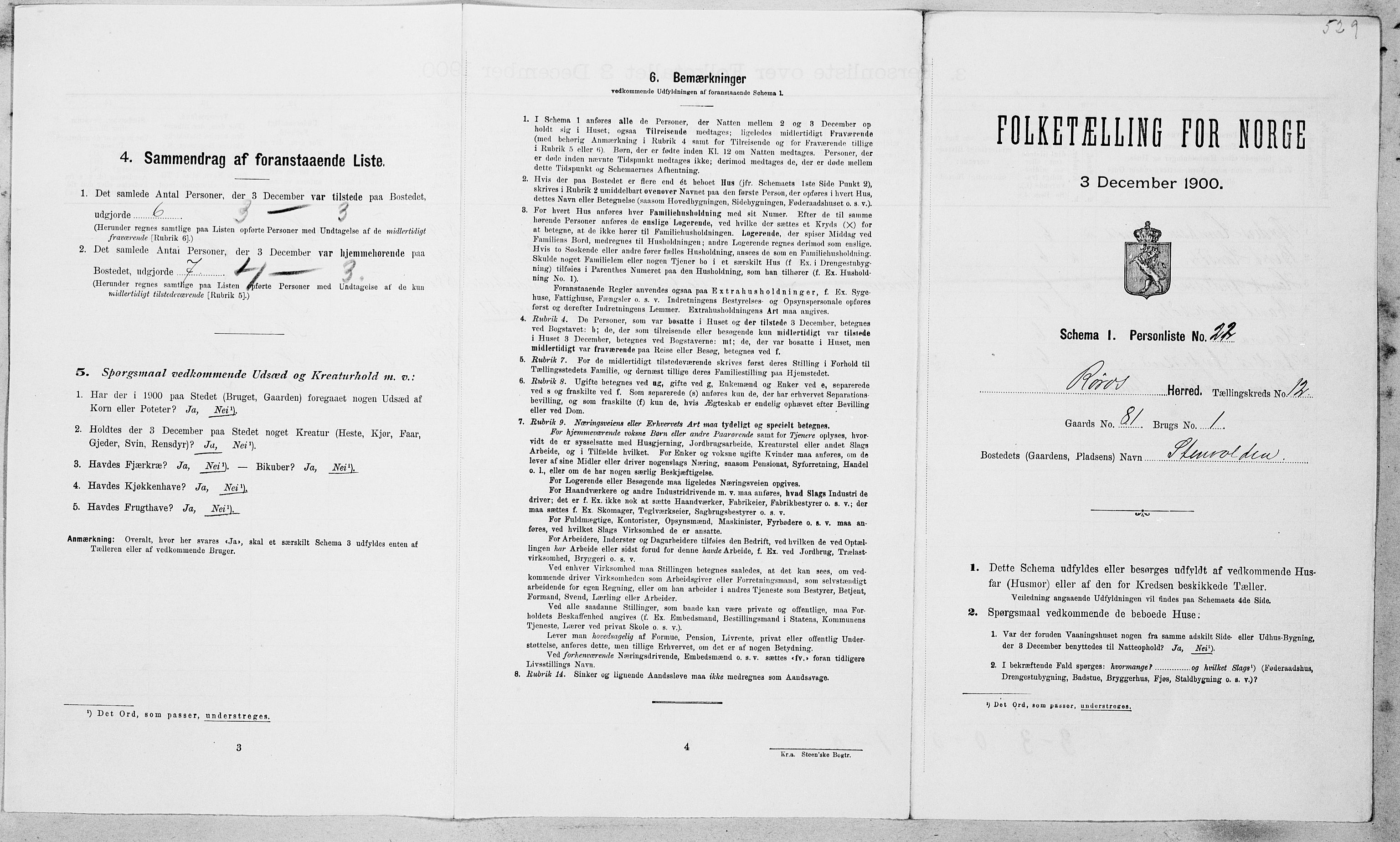 SAT, Folketelling 1900 for 1640 Røros herred, 1900, s. 1332