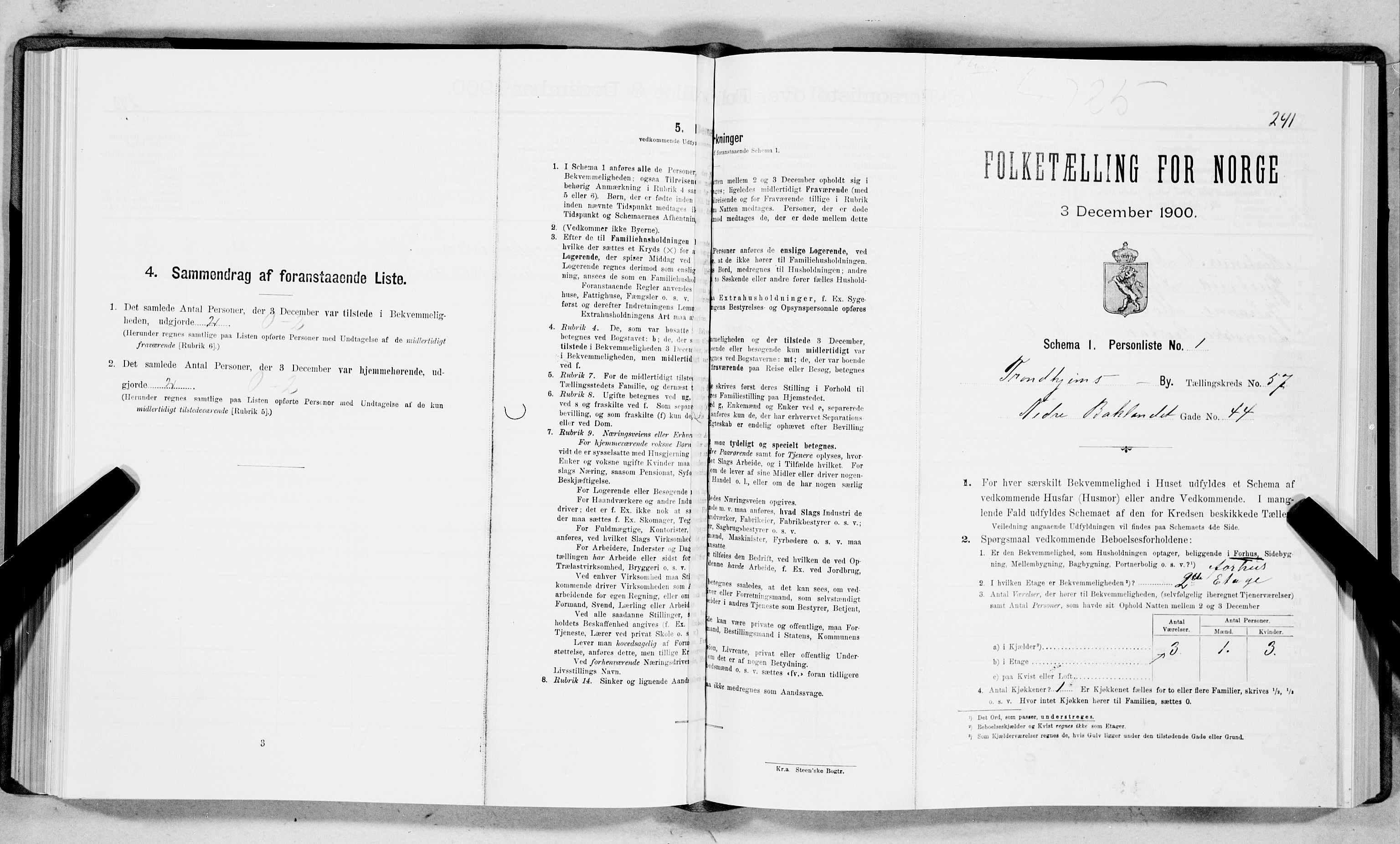 SAT, Folketelling 1900 for 1601 Trondheim kjøpstad, 1900, s. 9698