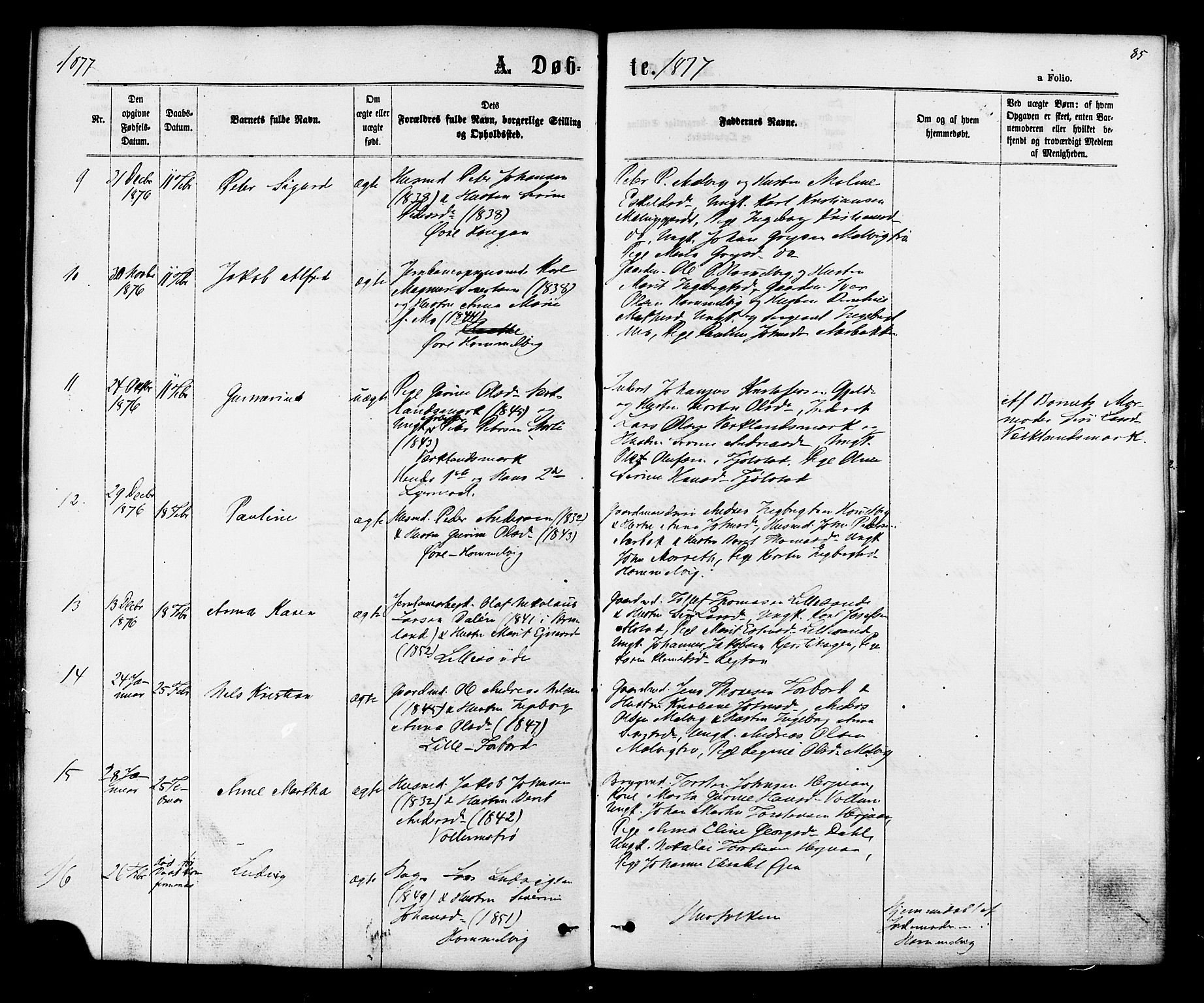 Ministerialprotokoller, klokkerbøker og fødselsregistre - Sør-Trøndelag, AV/SAT-A-1456/616/L0409: Ministerialbok nr. 616A06, 1865-1877, s. 85