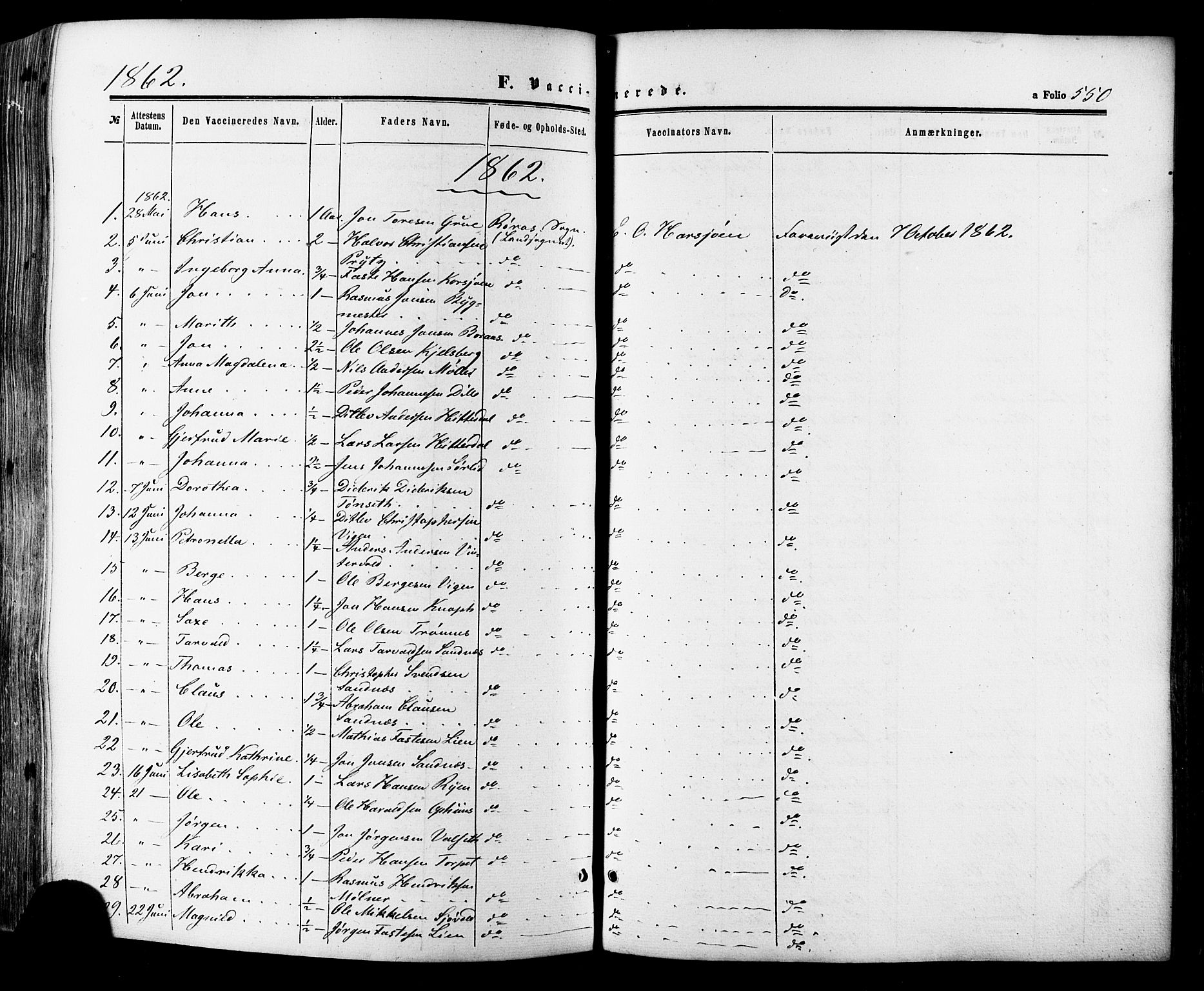 Ministerialprotokoller, klokkerbøker og fødselsregistre - Sør-Trøndelag, SAT/A-1456/681/L0932: Ministerialbok nr. 681A10, 1860-1878, s. 550