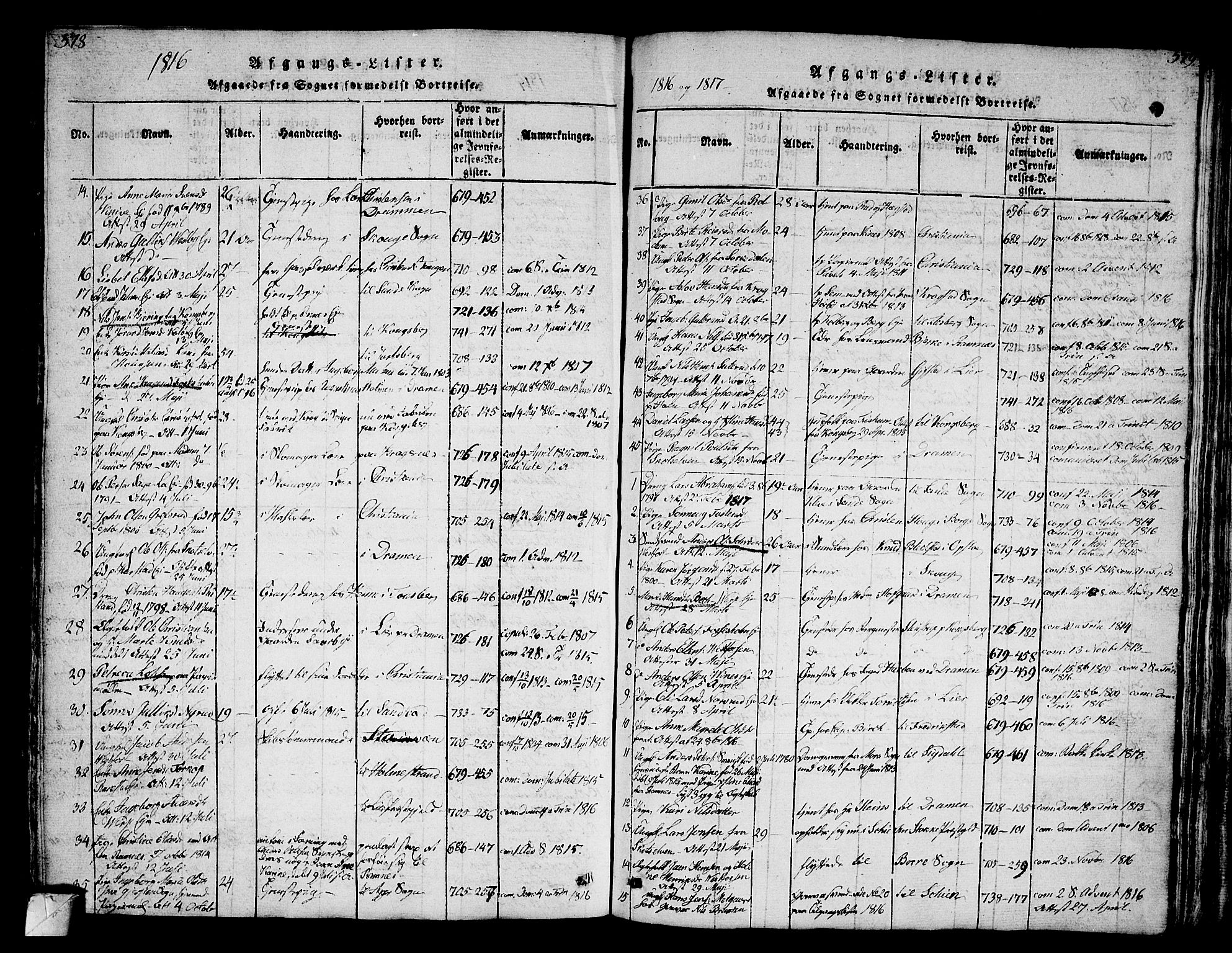 Eiker kirkebøker, AV/SAKO-A-4/G/Ga/L0001: Klokkerbok nr. I 1, 1814-1832, s. 578-579