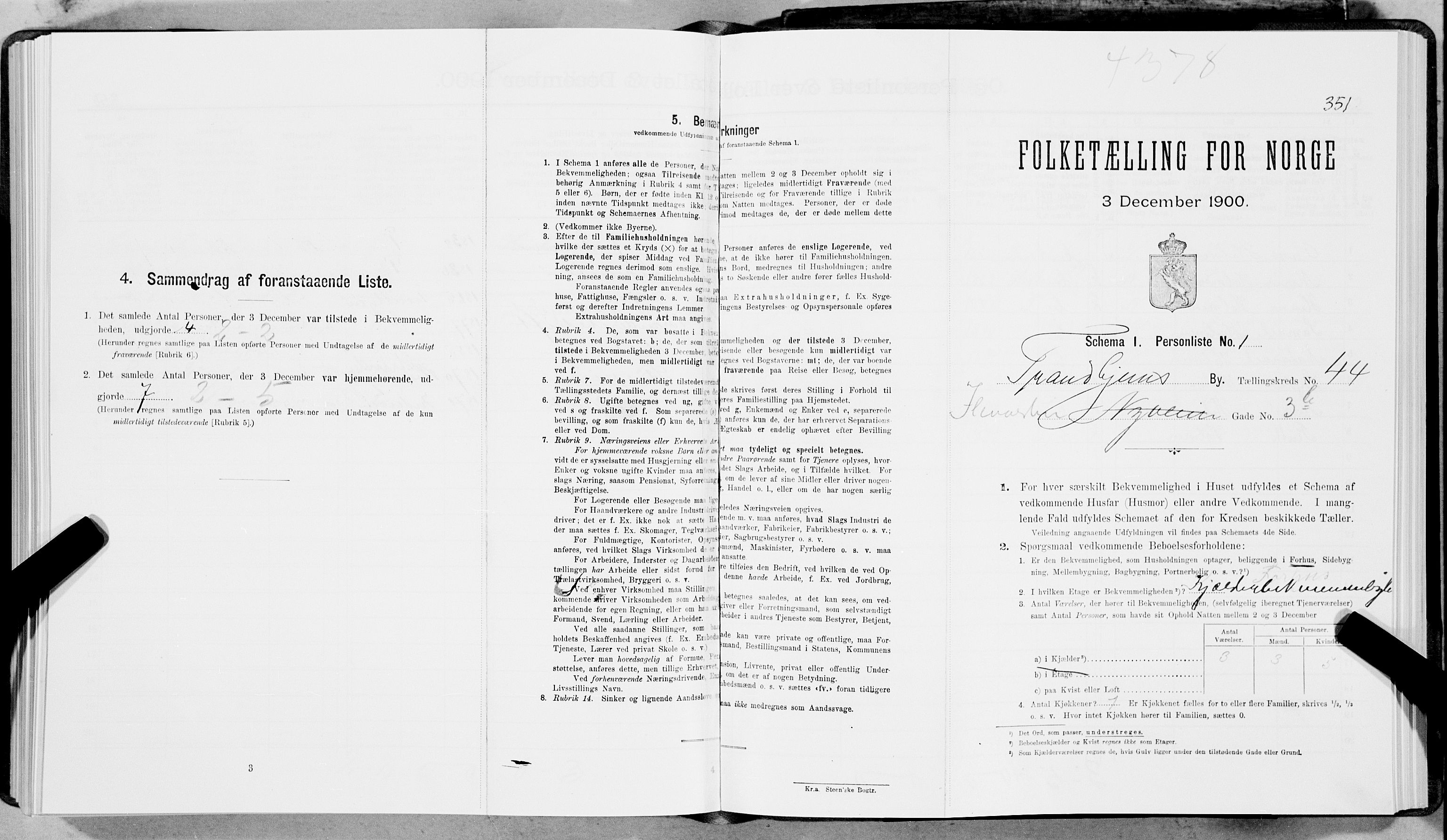SAT, Folketelling 1900 for 1601 Trondheim kjøpstad, 1900, s. 7100
