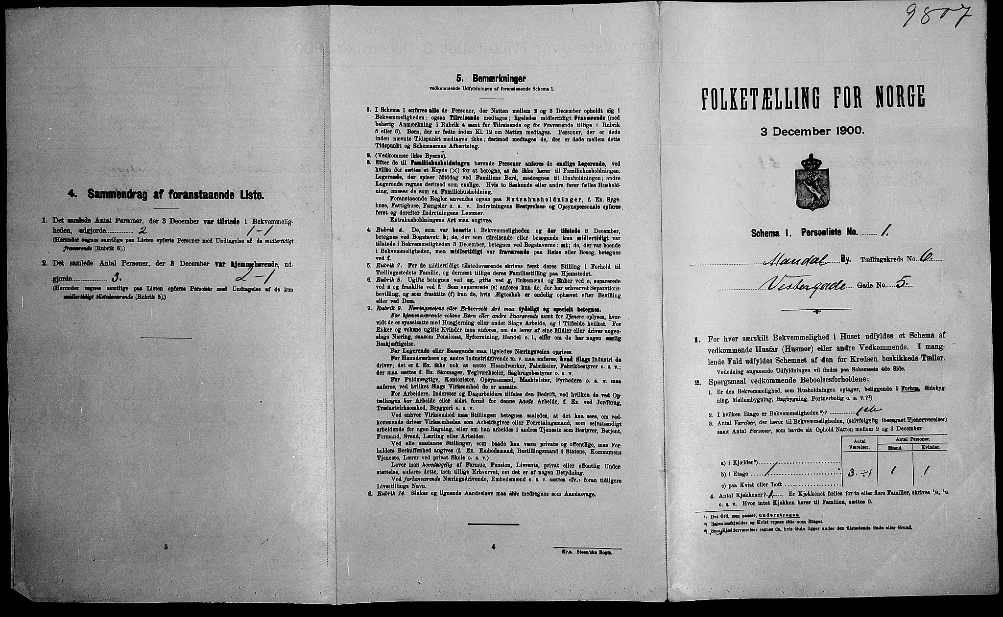 SAK, Folketelling 1900 for 1002 Mandal ladested, 1900, s. 835