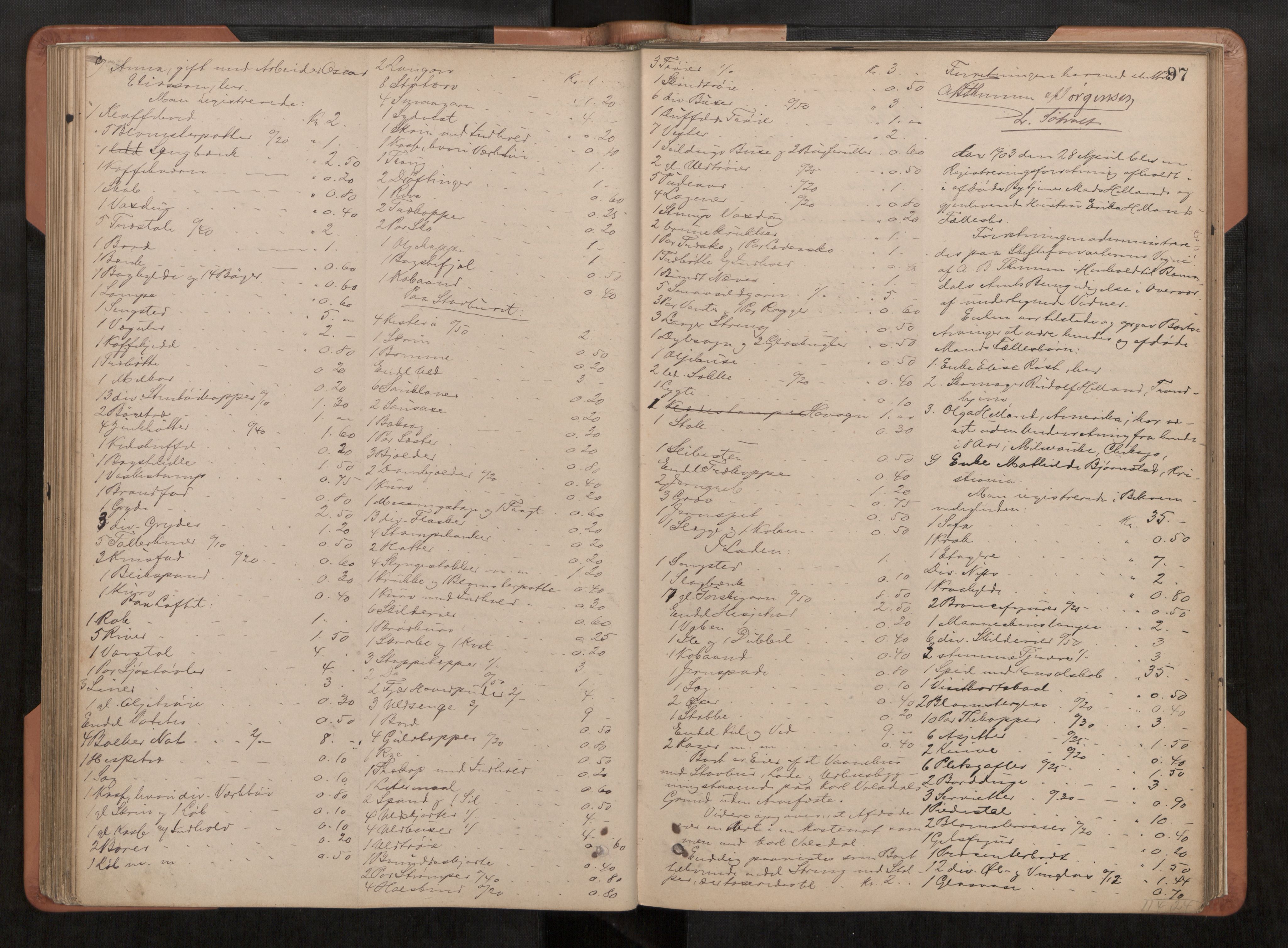 Ålesund byfogd, AV/SAT-A-4384/0001/03/03C/L0005: Registreringsprotokoll, 1899-1908, s. 97