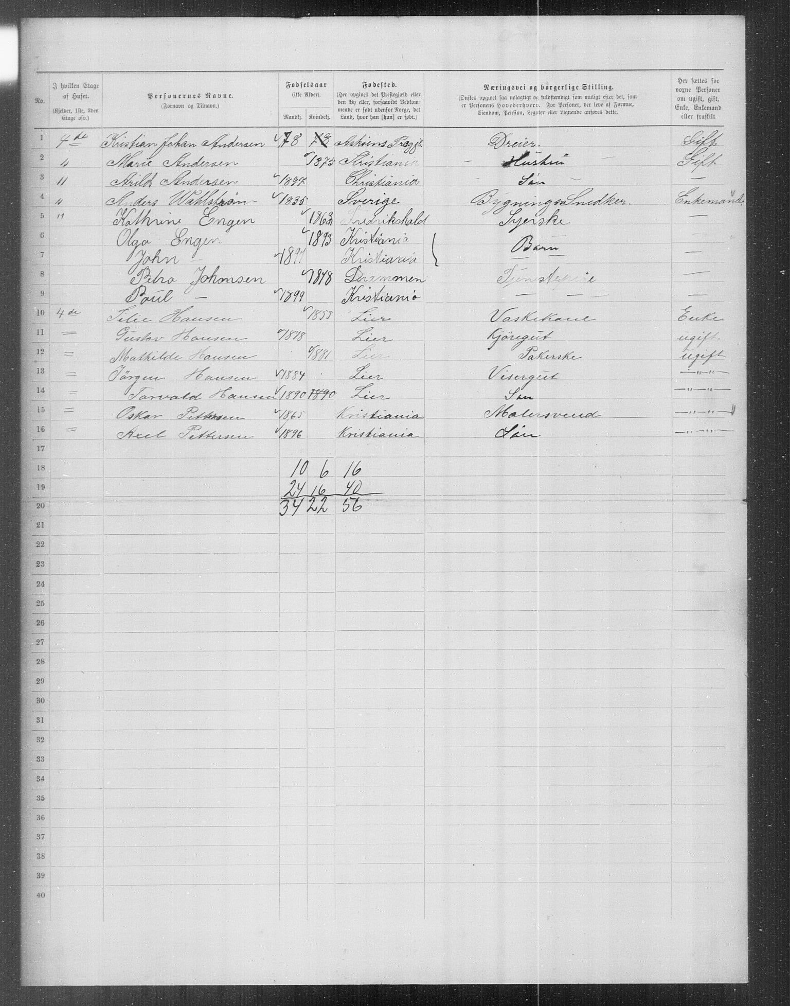 OBA, Kommunal folketelling 31.12.1899 for Kristiania kjøpstad, 1899, s. 13476