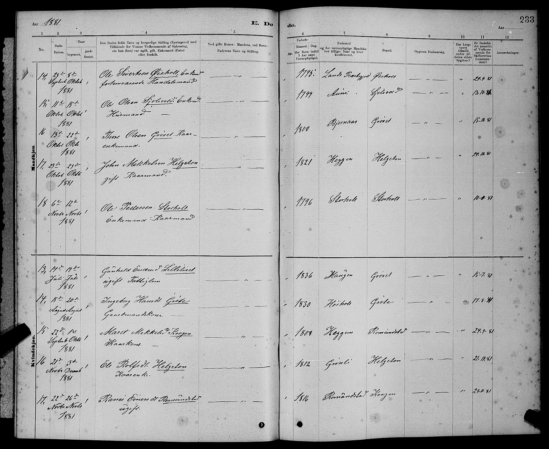 Ministerialprotokoller, klokkerbøker og fødselsregistre - Møre og Romsdal, AV/SAT-A-1454/598/L1077: Klokkerbok nr. 598C02, 1879-1891, s. 233