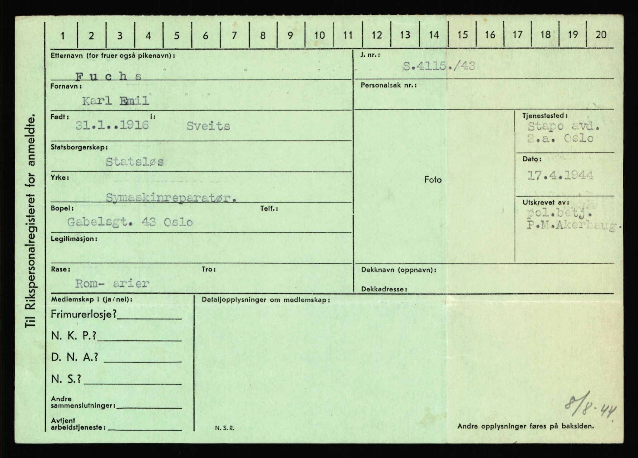 Statspolitiet - Hovedkontoret / Osloavdelingen, AV/RA-S-1329/C/Ca/L0004: Eid - funn av gjenstander	, 1943-1945, s. 5037