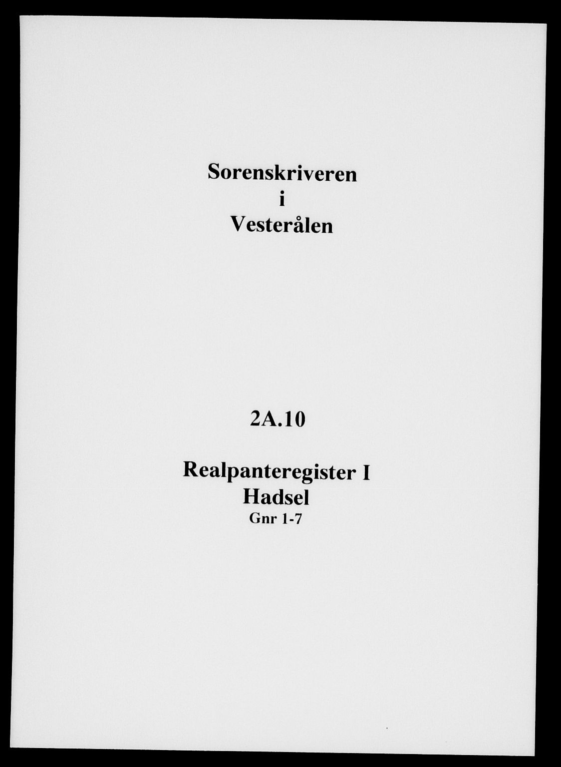 Vesterålen sorenskriveri, SAT/A-4180/1/2/2A/L0010: Panteregister nr. 10