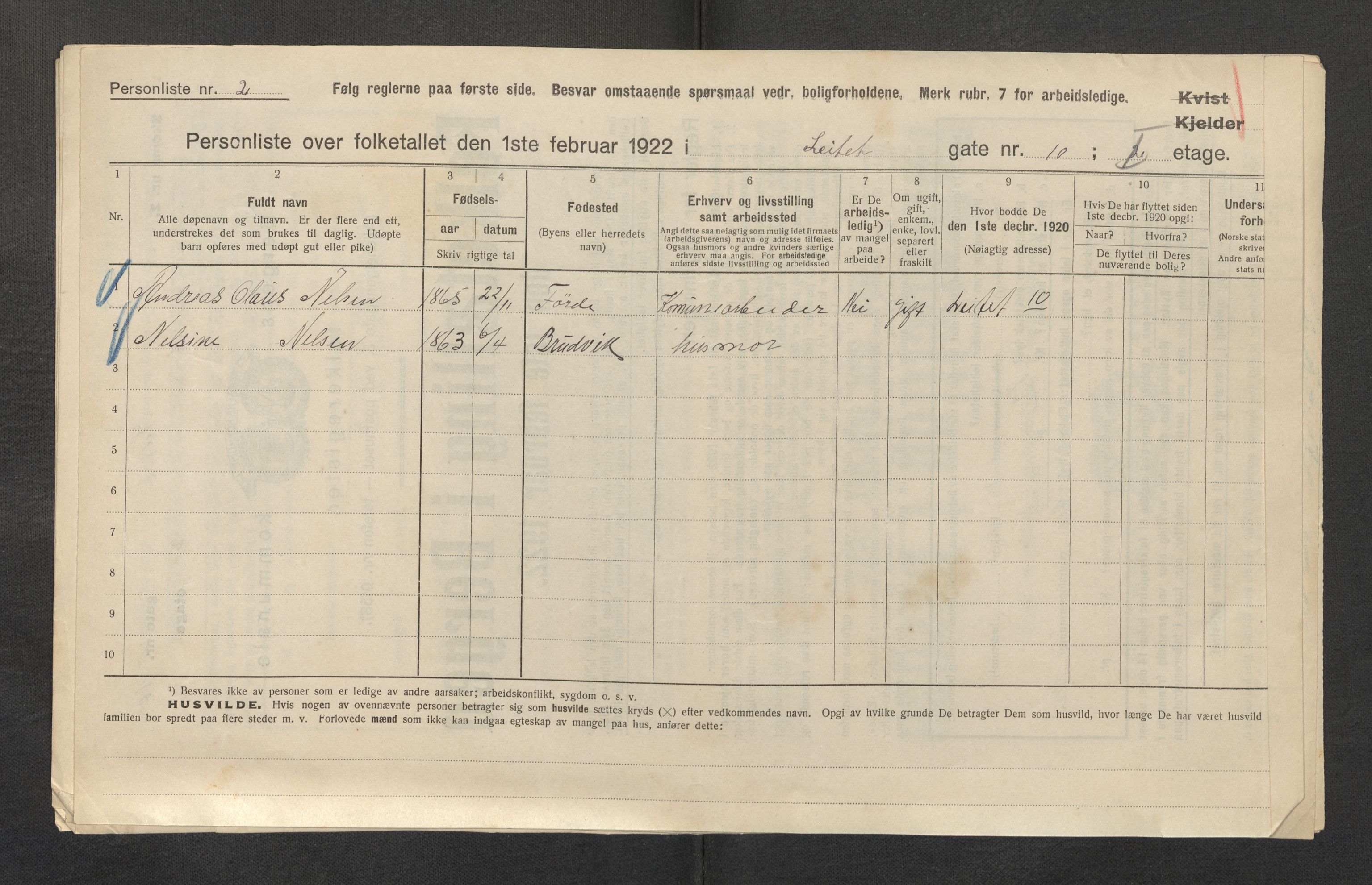SAB, Kommunal folketelling 1922 for Bergen kjøpstad, 1922, s. 22501