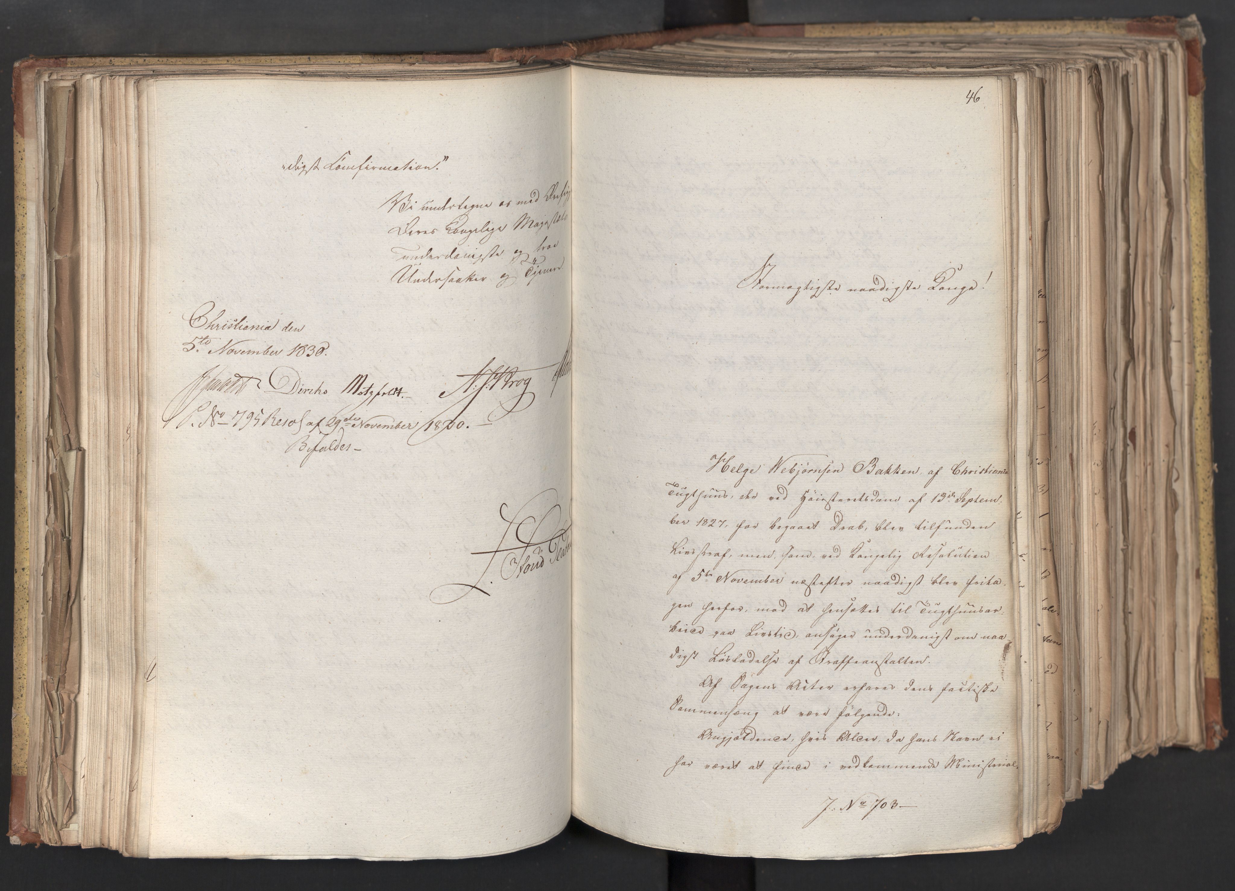 Statsrådsavdelingen i Stockholm, AV/RA-S-1003/D/Da/L0068: Regjeringsinnstillinger nr. 660-876, 1830, s. 150