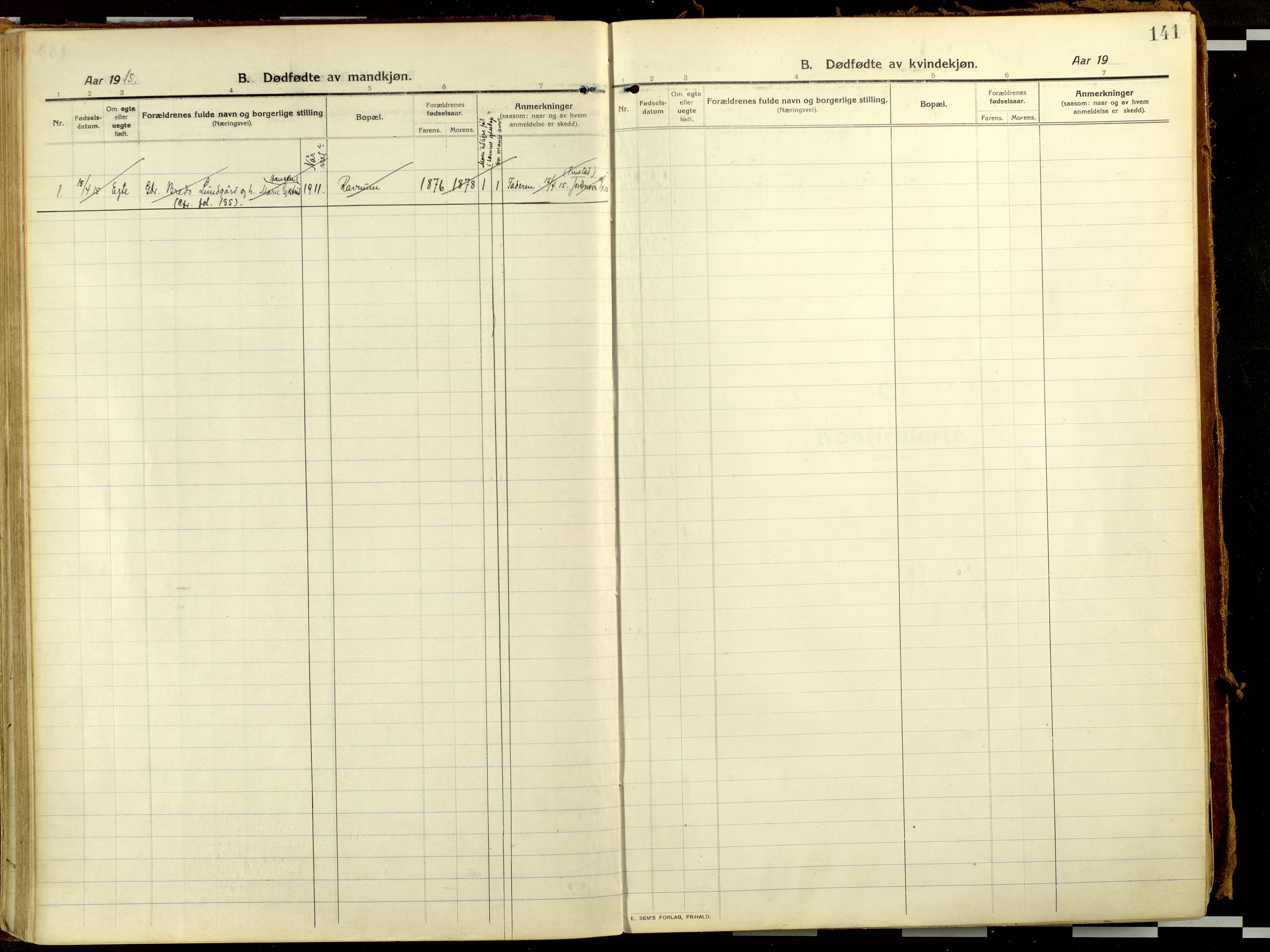 Fåberg prestekontor, AV/SAH-PREST-086/H/Ha/Haa/L0013: Ministerialbok nr. 13, 1913-1928, s. 141