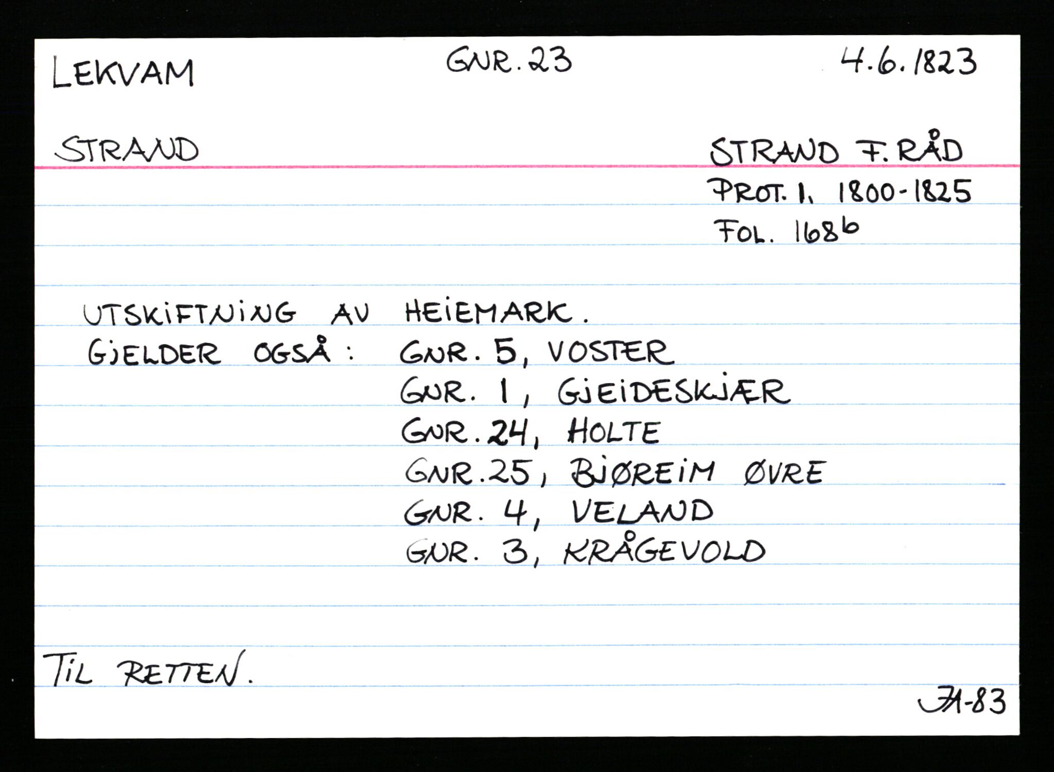 Statsarkivet i Stavanger, AV/SAST-A-101971/03/Y/Ym/L0035: Åstedskort sortert etter gårdsnavn: Leiranger - Lindanger, 1600-1950, s. 65