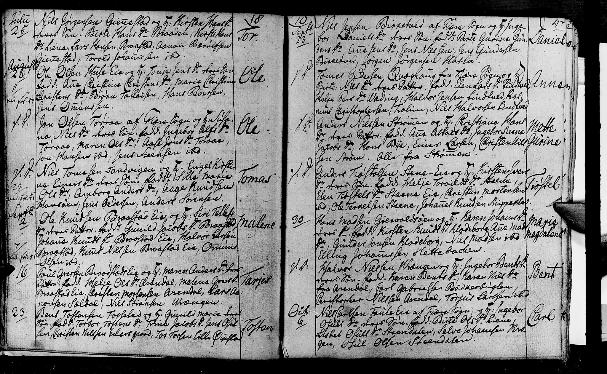 Øyestad sokneprestkontor, AV/SAK-1111-0049/F/Fa/L0011: Ministerialbok nr. A 11, 1805-1824, s. 47