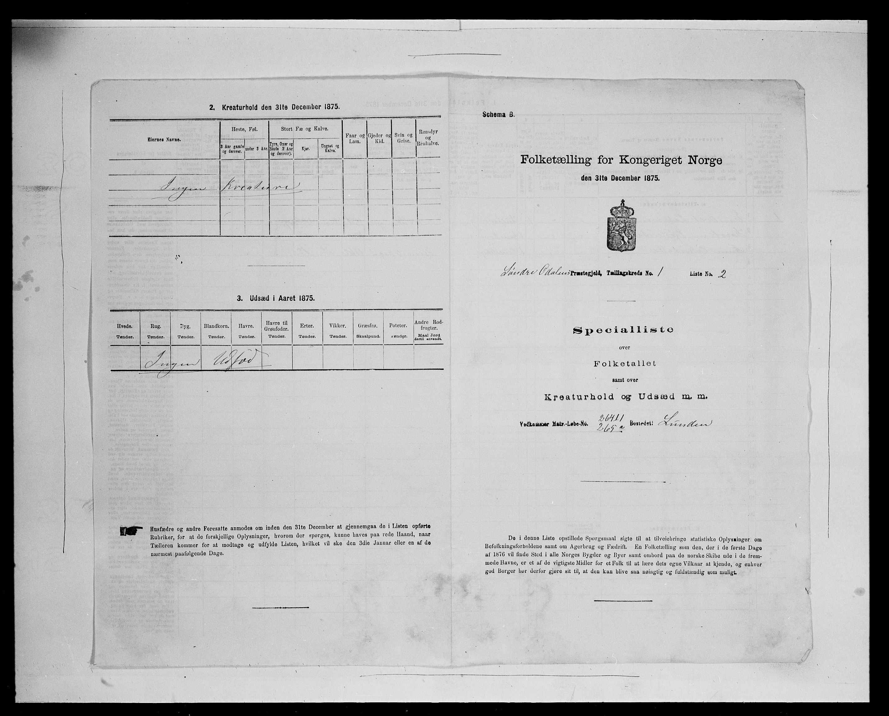 SAH, Folketelling 1875 for 0419P Sør-Odal prestegjeld, 1875, s. 139