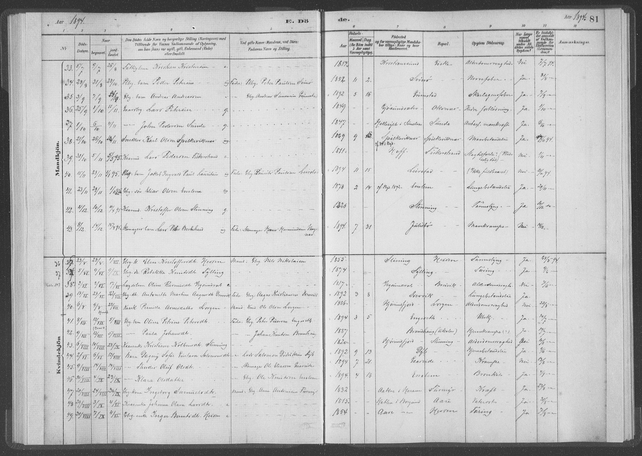 Ministerialprotokoller, klokkerbøker og fødselsregistre - Møre og Romsdal, AV/SAT-A-1454/528/L0403: Ministerialbok nr. 528A13I, 1880-1947, s. 81