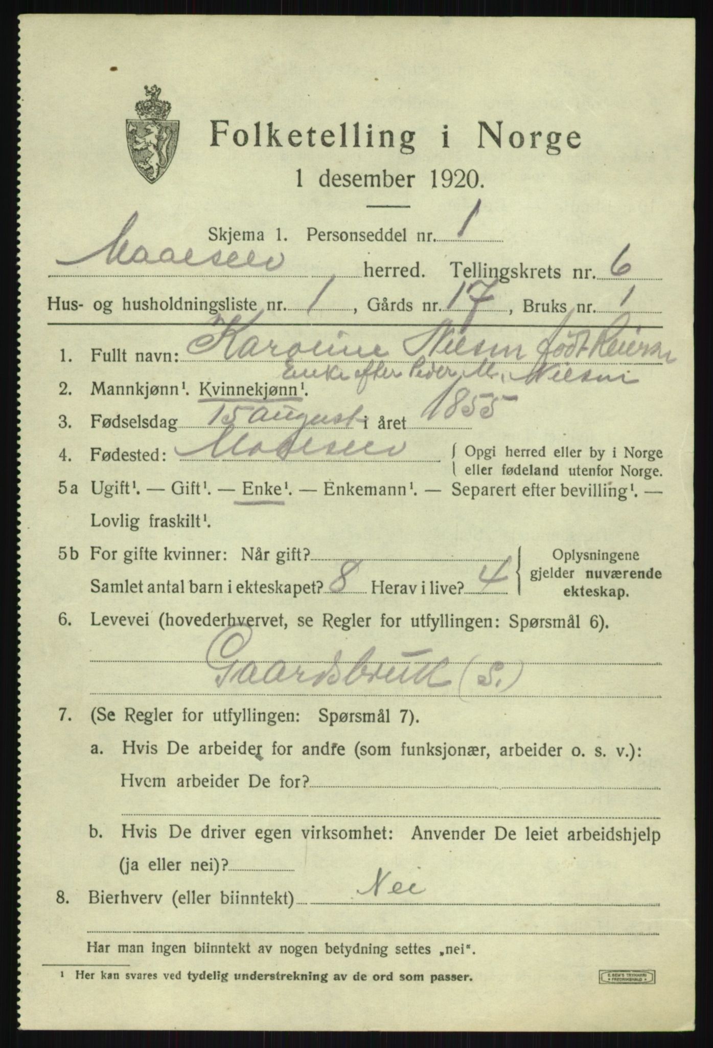 SATØ, Folketelling 1920 for 1924 Målselv herred, 1920, s. 3615