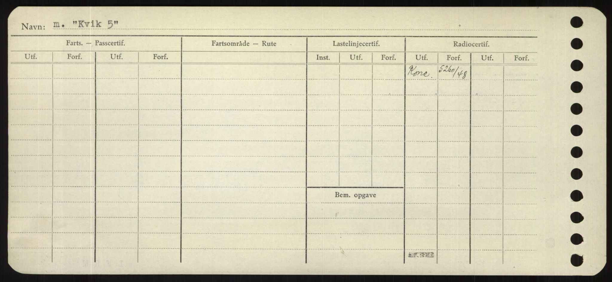 Sjøfartsdirektoratet med forløpere, Skipsmålingen, RA/S-1627/H/Hd/L0021: Fartøy, Kor-Kår, s. 332