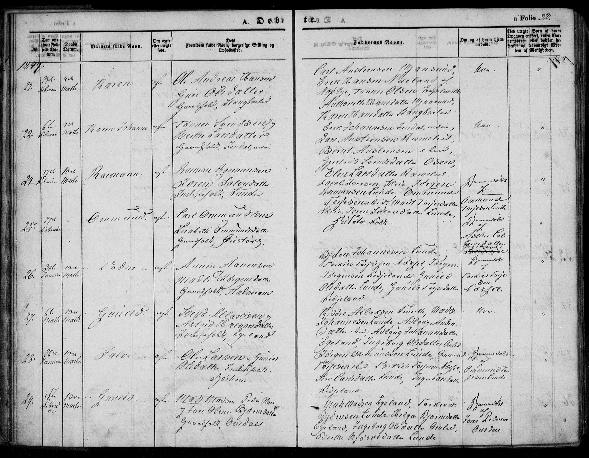 Bakke sokneprestkontor, AV/SAK-1111-0002/F/Fa/Faa/L0005: Ministerialbok nr. A 5, 1847-1855, s. 32
