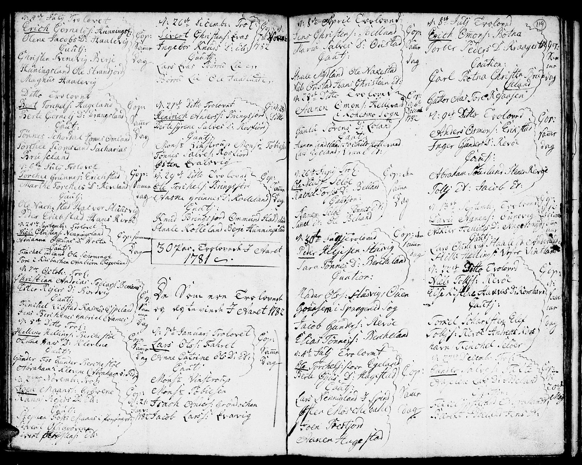 Lyngdal sokneprestkontor, AV/SAK-1111-0029/F/Fa/Fac/L0002: Ministerialbok nr. A 2, 1727-1815, s. 118-119