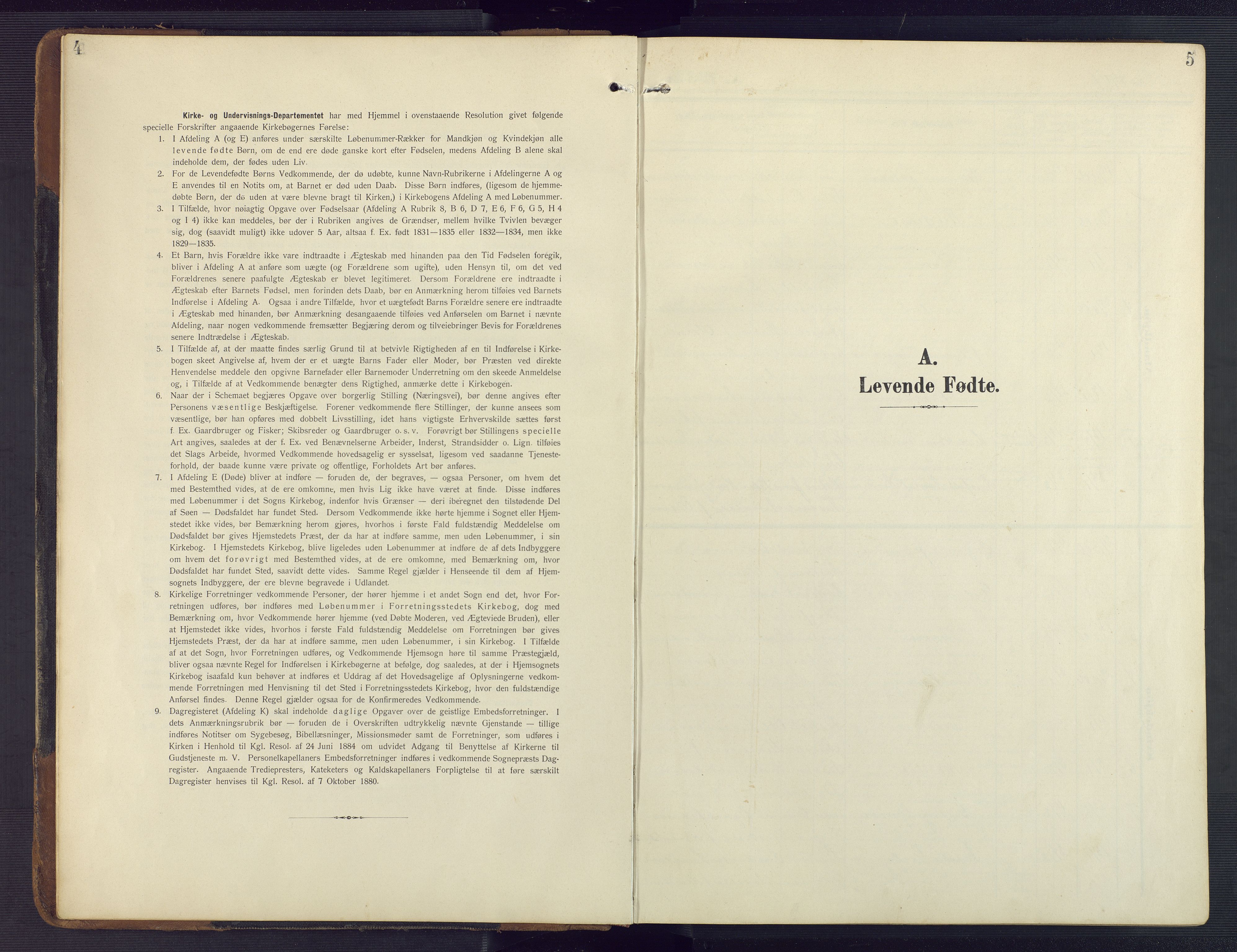 Oddernes sokneprestkontor, SAK/1111-0033/F/Fb/Fba/L0010: Klokkerbok nr. B 10, 1907-1941, s. 4-5