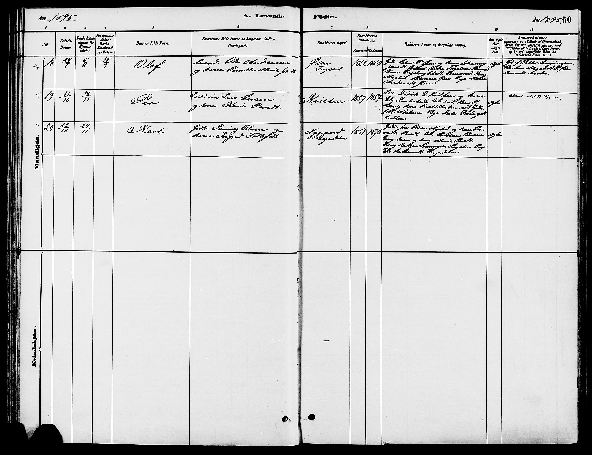 Engerdal prestekontor, AV/SAH-PREST-048/H/Ha/Haa/L0001: Ministerialbok nr. 1, 1881-1898, s. 50