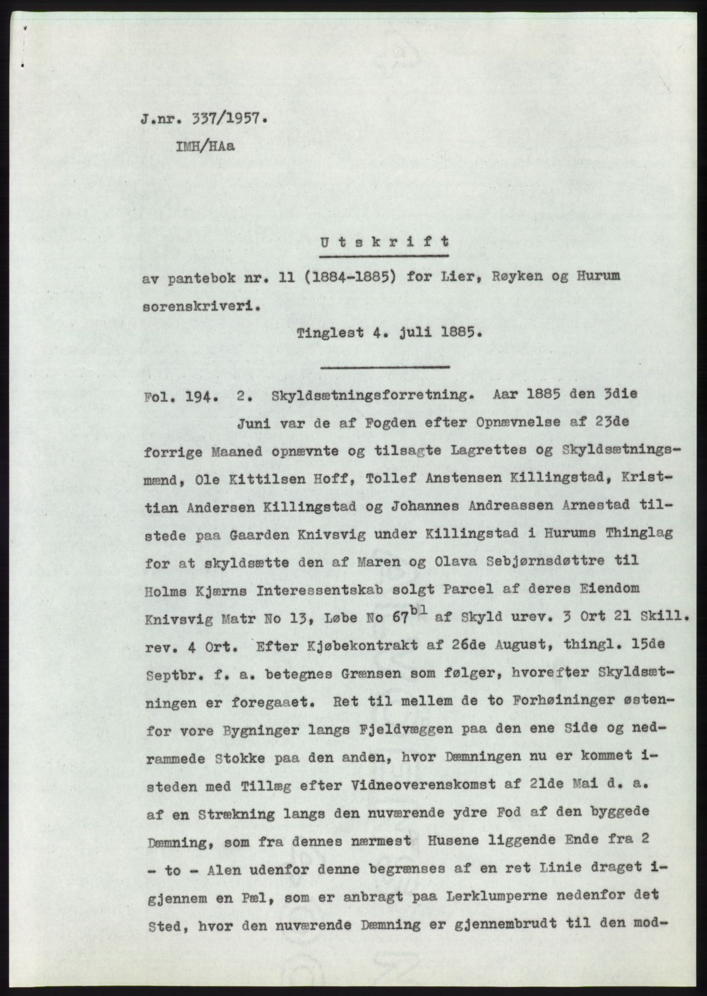 Statsarkivet i Kongsberg, SAKO/A-0001, 1956-1957, s. 455