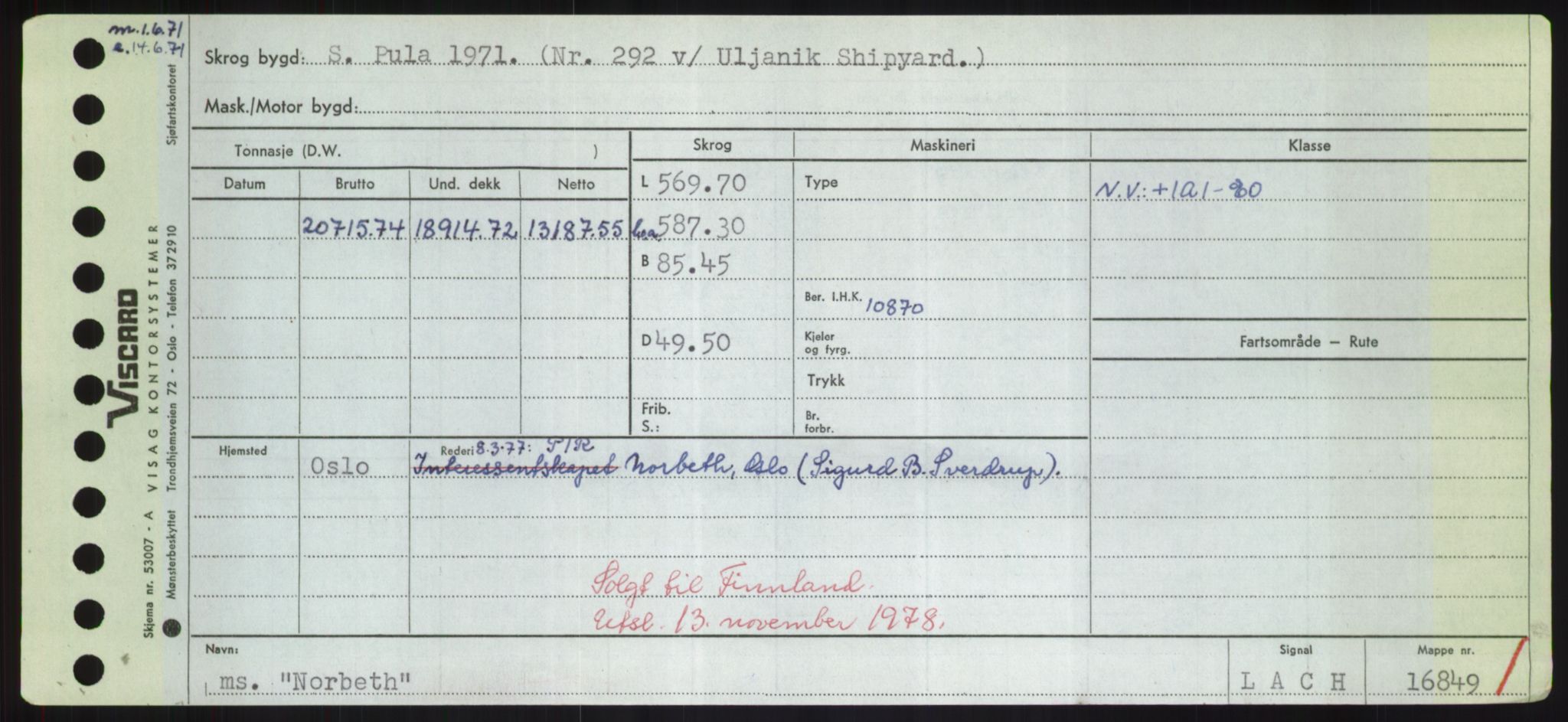 Sjøfartsdirektoratet med forløpere, Skipsmålingen, RA/S-1627/H/Hd/L0026: Fartøy, N-Norhol, s. 381