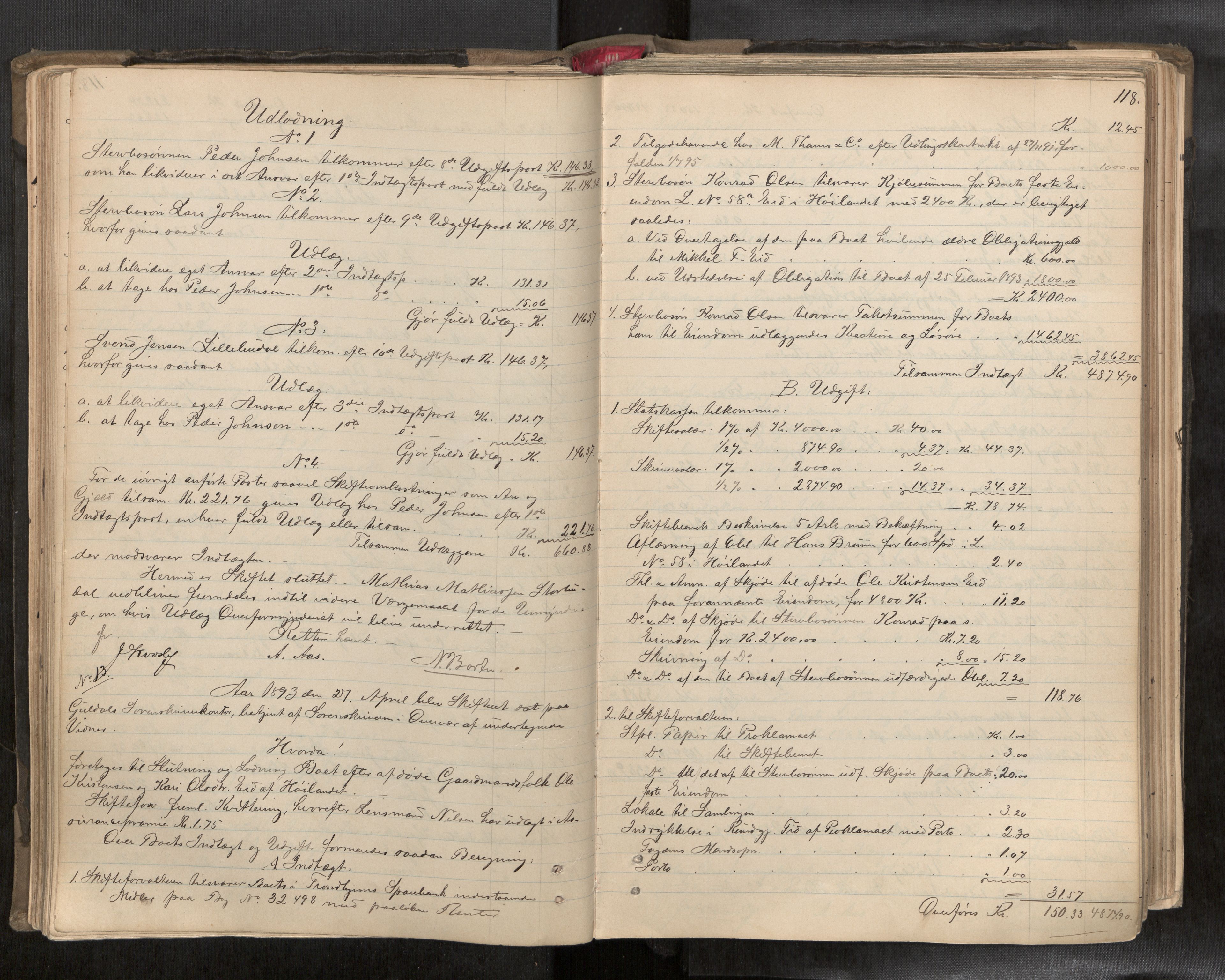 Gauldal sorenskriveri, AV/SAT-A-0014/1/3/3A/L0015: Skifteslutningsprotokoll  2, 1889-1902, s. 118