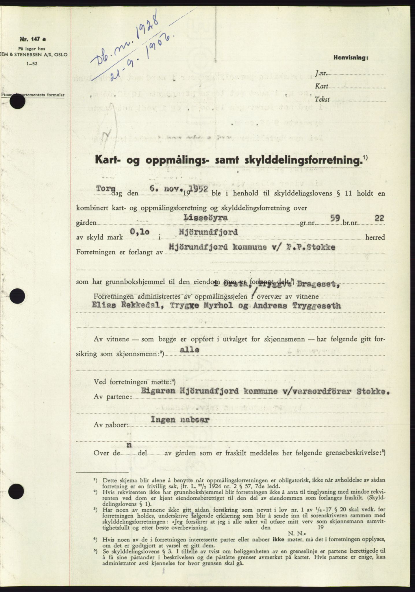 Søre Sunnmøre sorenskriveri, AV/SAT-A-4122/1/2/2C/L0104: Pantebok nr. 30A, 1956-1956, Dagboknr: 1928/1956