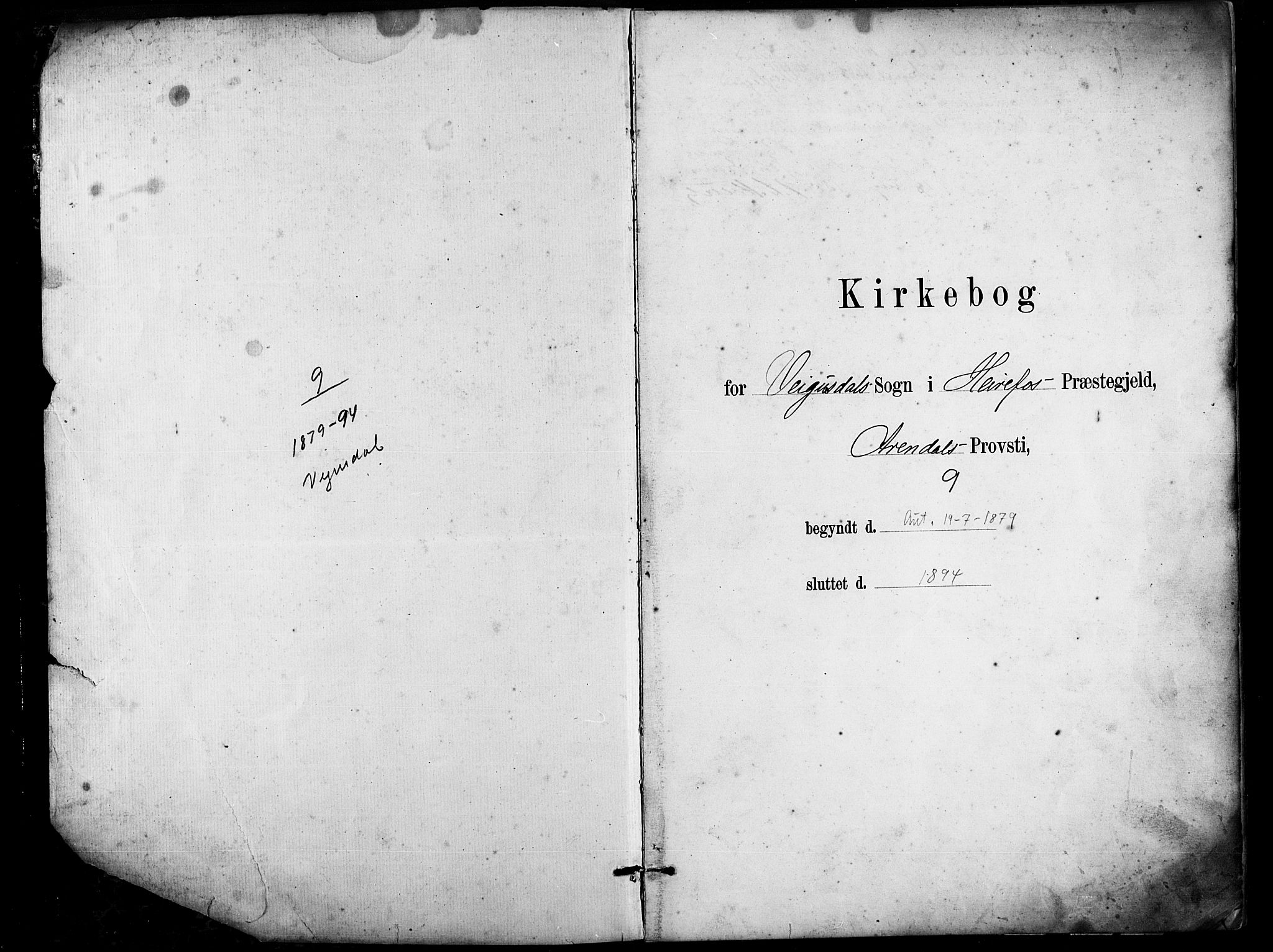 Herefoss sokneprestkontor, SAK/1111-0019/F/Fb/Fbb/L0002: Klokkerbok nr. B 2, 1879-1894