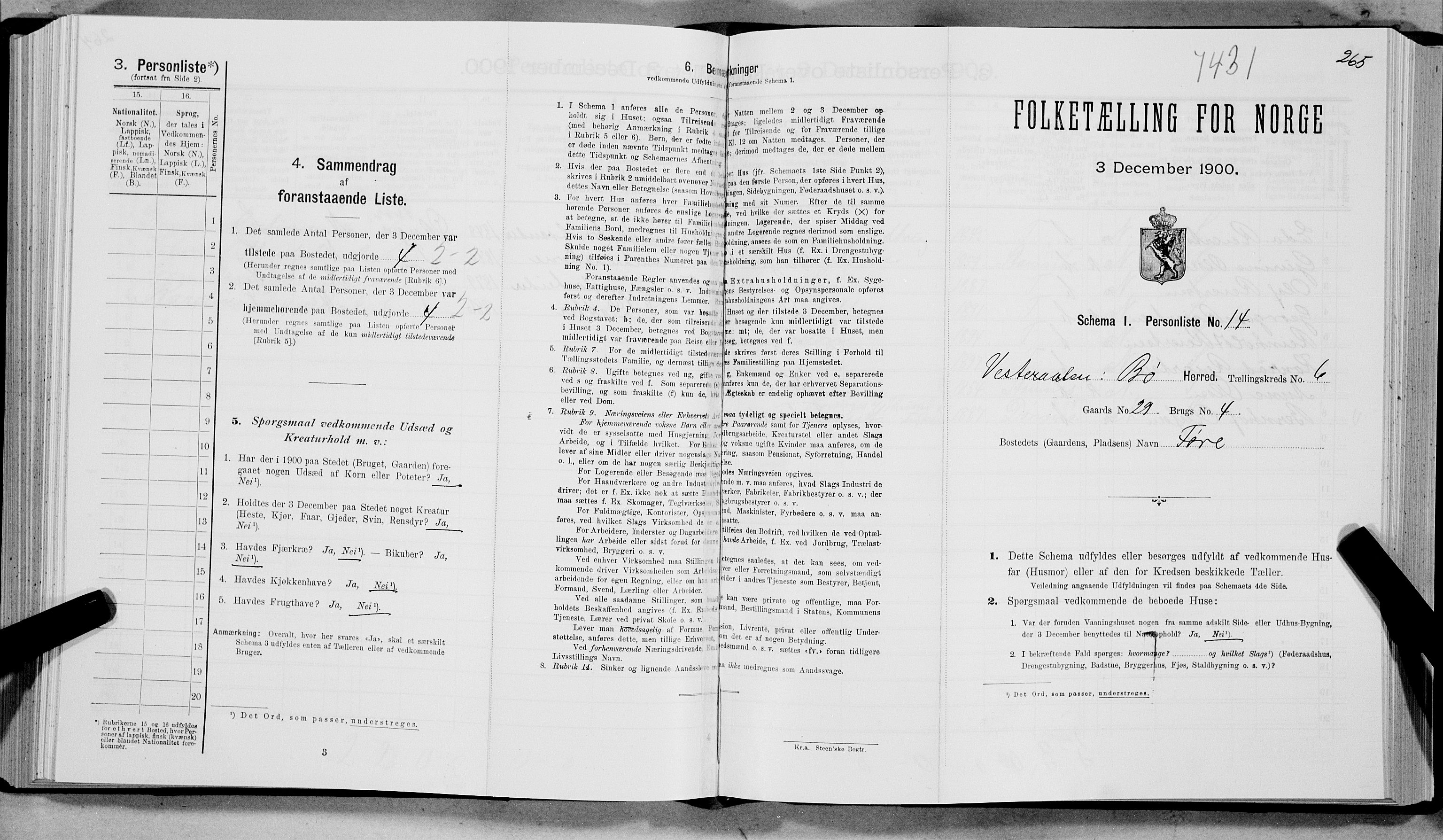 SAT, Folketelling 1900 for 1867 Bø herred, 1900, s. 675
