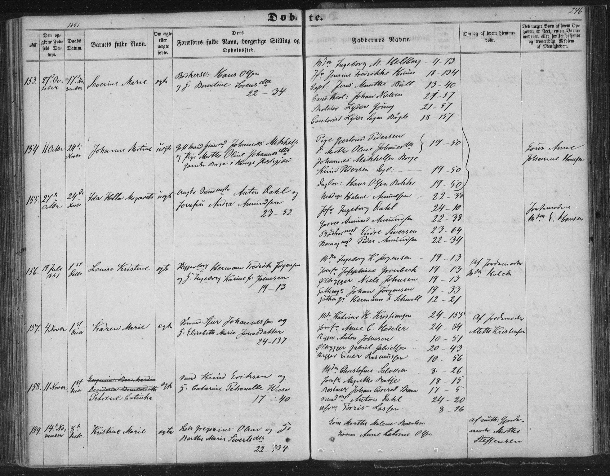 Korskirken sokneprestembete, SAB/A-76101/H/Haa/L0018: Ministerialbok nr. B 4, 1857-1866, s. 246