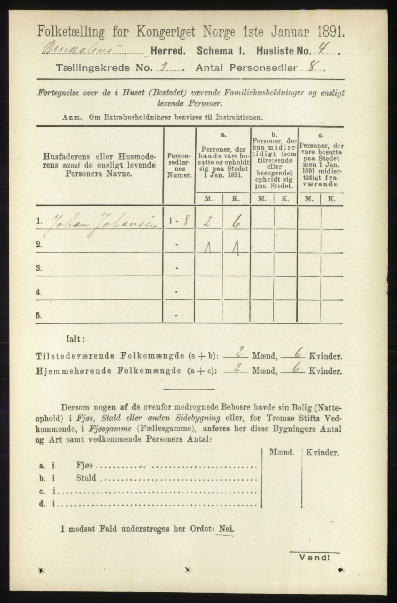 RA, Folketelling 1891 for 1811 Bindal herred, 1891, s. 591