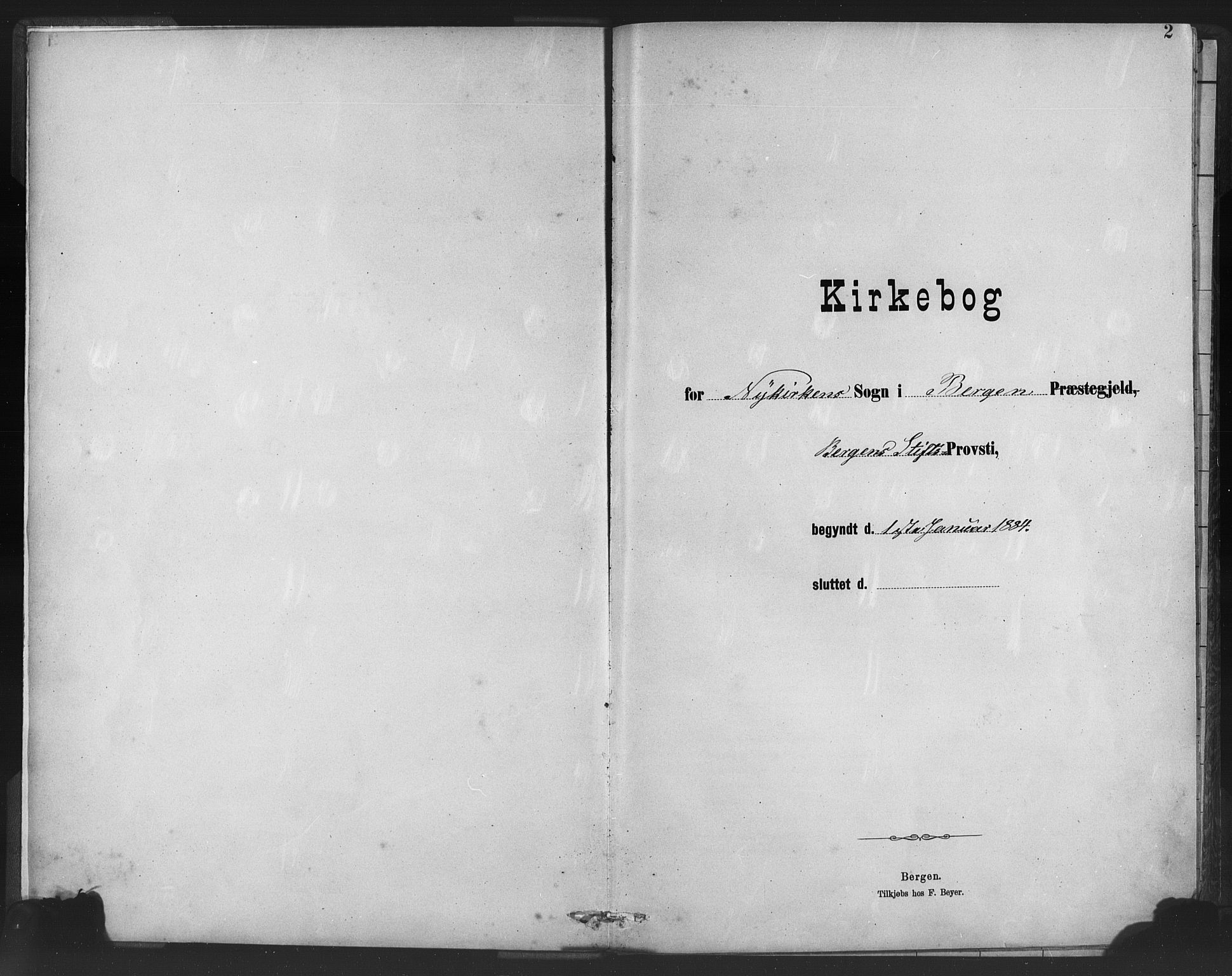 Nykirken Sokneprestembete, SAB/A-77101/H/Haa/L0033: Ministerialbok nr. D 3, 1884-1895, s. 2