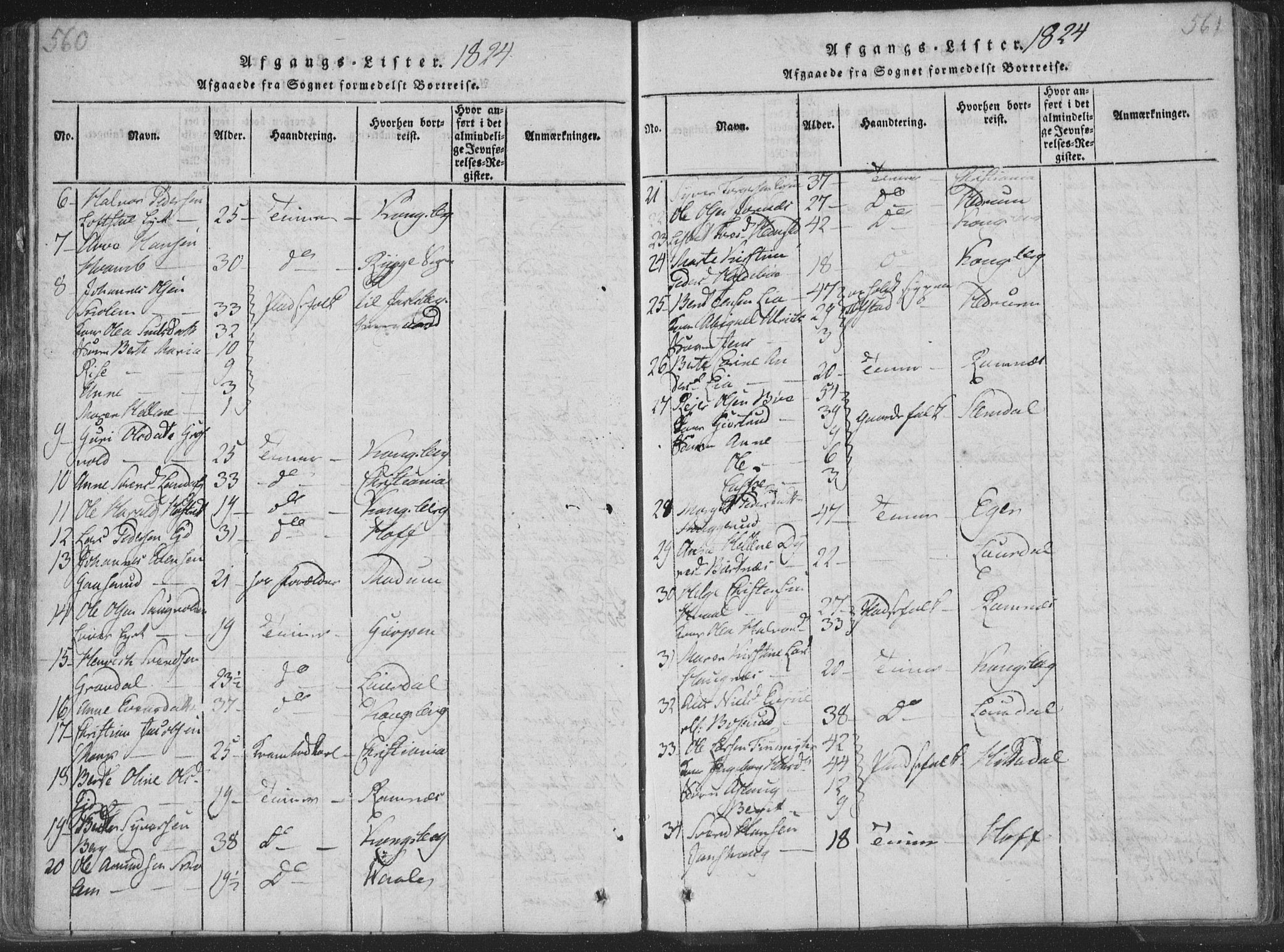 Sandsvær kirkebøker, SAKO/A-244/F/Fa/L0004: Ministerialbok nr. I 4, 1817-1839, s. 560-561