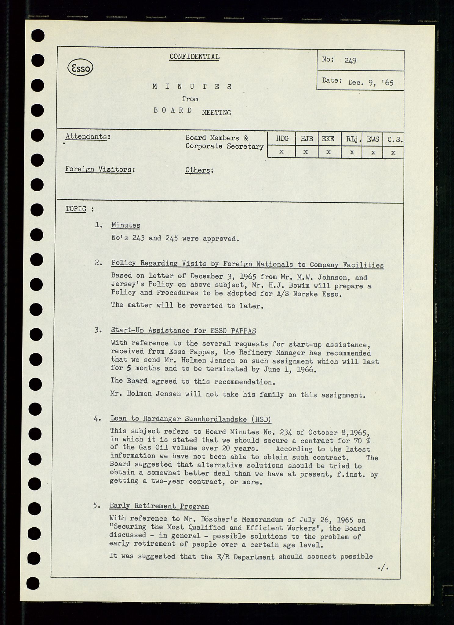 Pa 0982 - Esso Norge A/S, AV/SAST-A-100448/A/Aa/L0002/0001: Den administrerende direksjon Board minutes (styrereferater) / Den administrerende direksjon Board minutes (styrereferater), 1965, s. 10