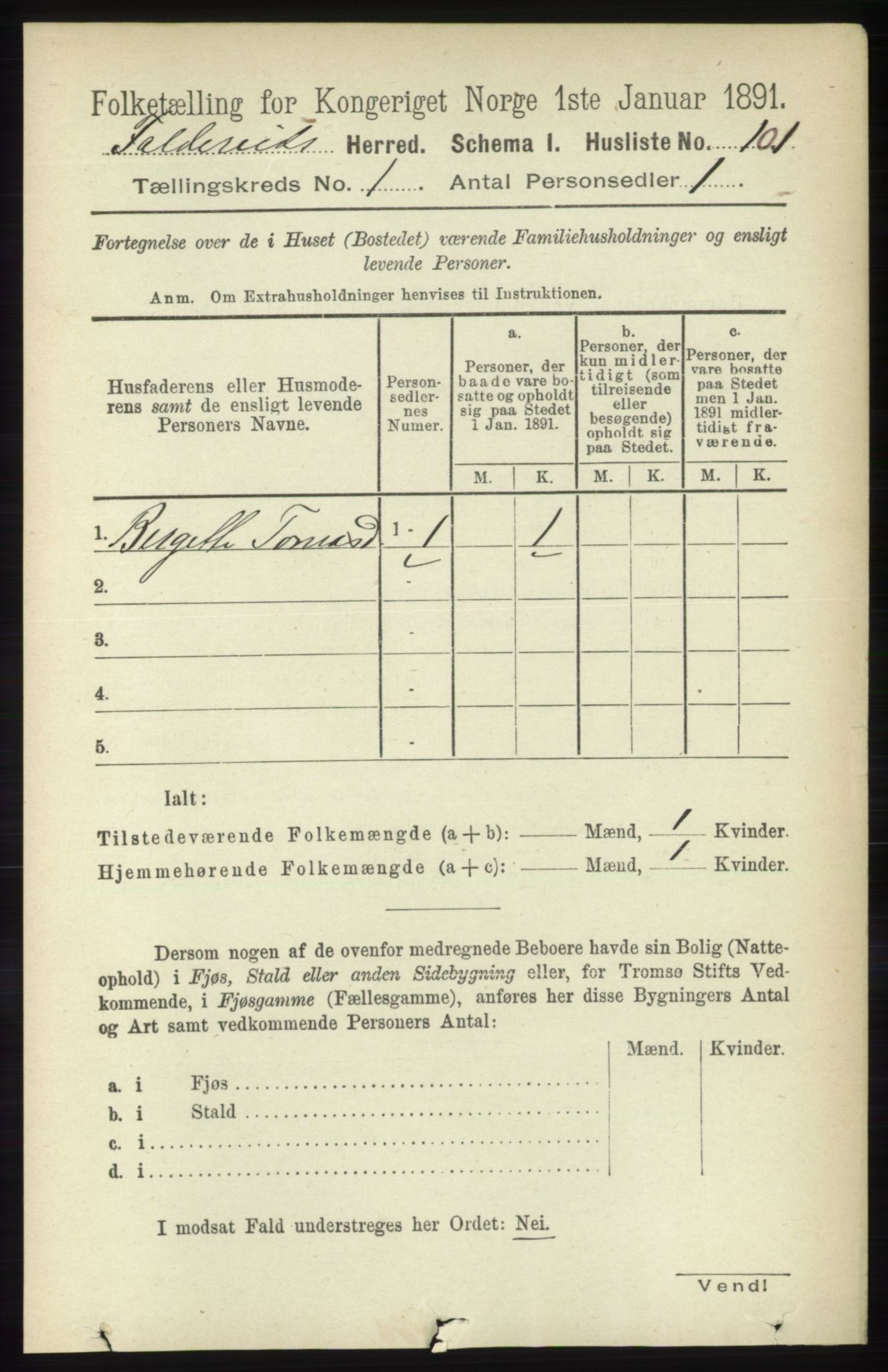 RA, Folketelling 1891 for 1753 Foldereid herred, 1891, s. 113