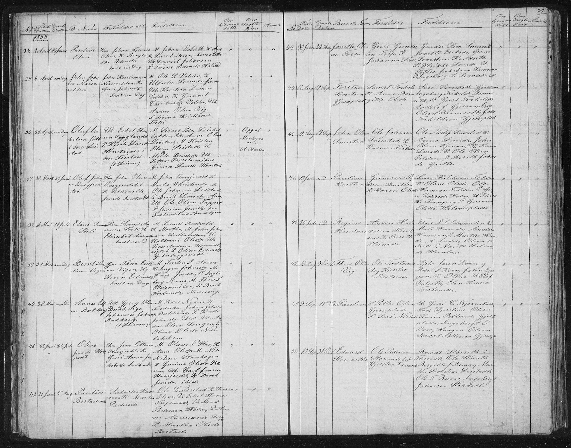 Ministerialprotokoller, klokkerbøker og fødselsregistre - Sør-Trøndelag, SAT/A-1456/616/L0406: Ministerialbok nr. 616A03, 1843-1879, s. 39