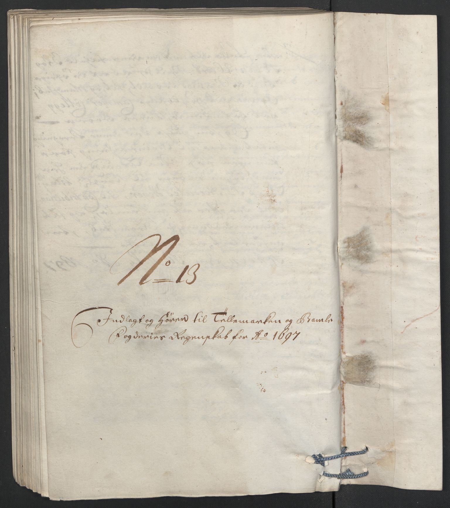 Rentekammeret inntil 1814, Reviderte regnskaper, Fogderegnskap, RA/EA-4092/R36/L2097: Fogderegnskap Øvre og Nedre Telemark og Bamble, 1697, s. 147