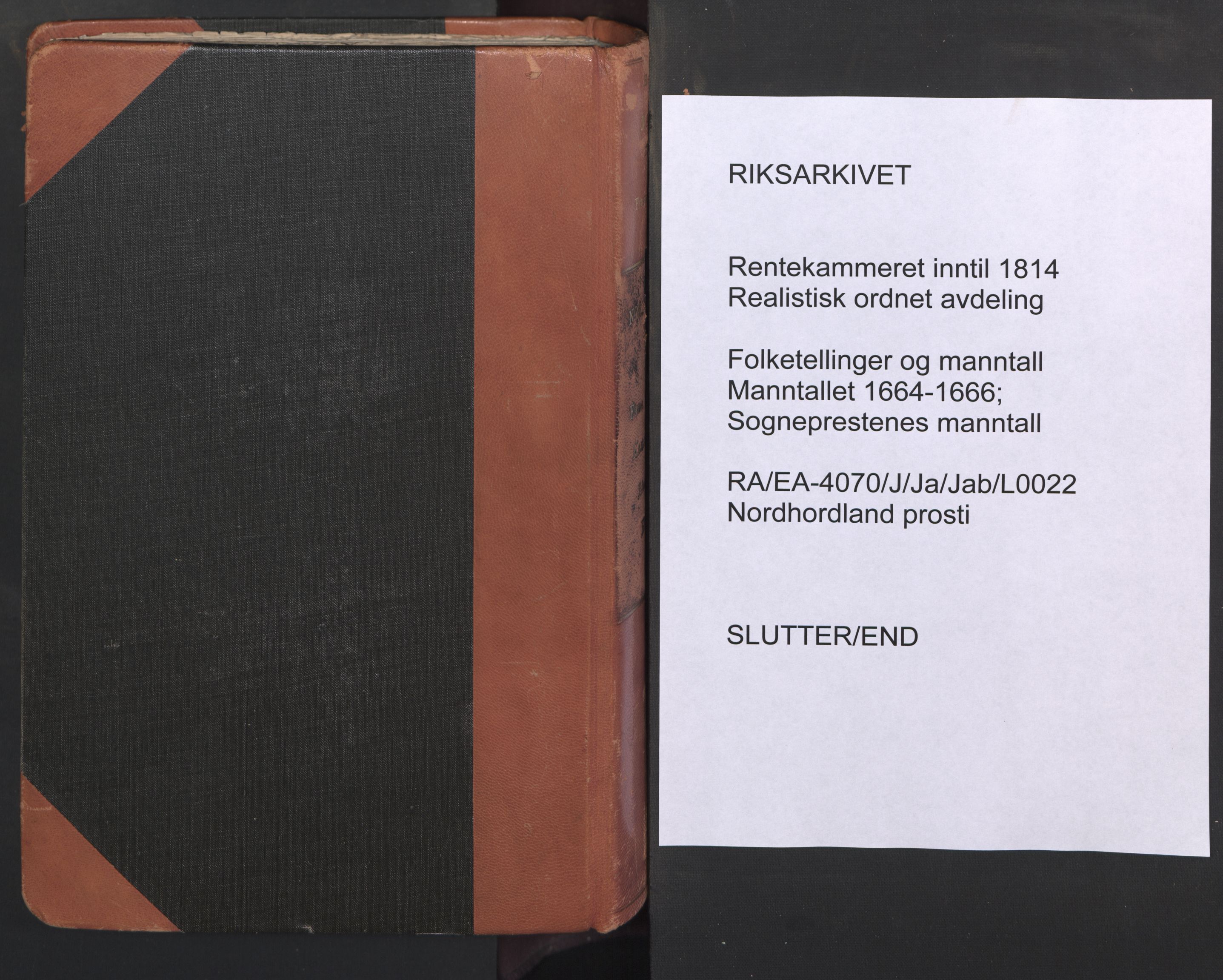 RA, Sogneprestenes manntall 1664-1666, nr. 22: Nordhordland prosti, 1664-1666