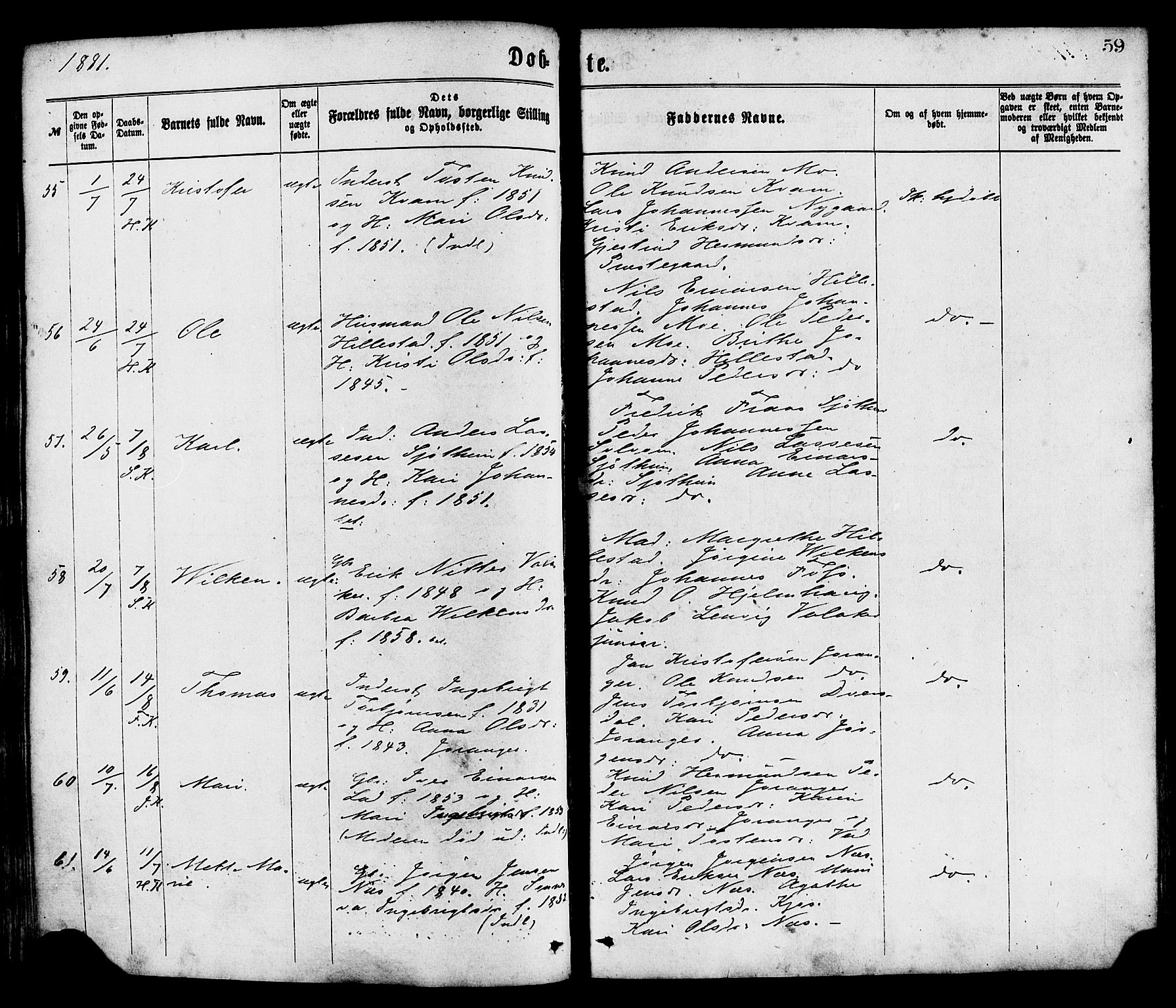 Hafslo sokneprestembete, AV/SAB-A-80301/H/Haa/Haaa/L0011: Ministerialbok nr. A 11, 1873-1886, s. 59