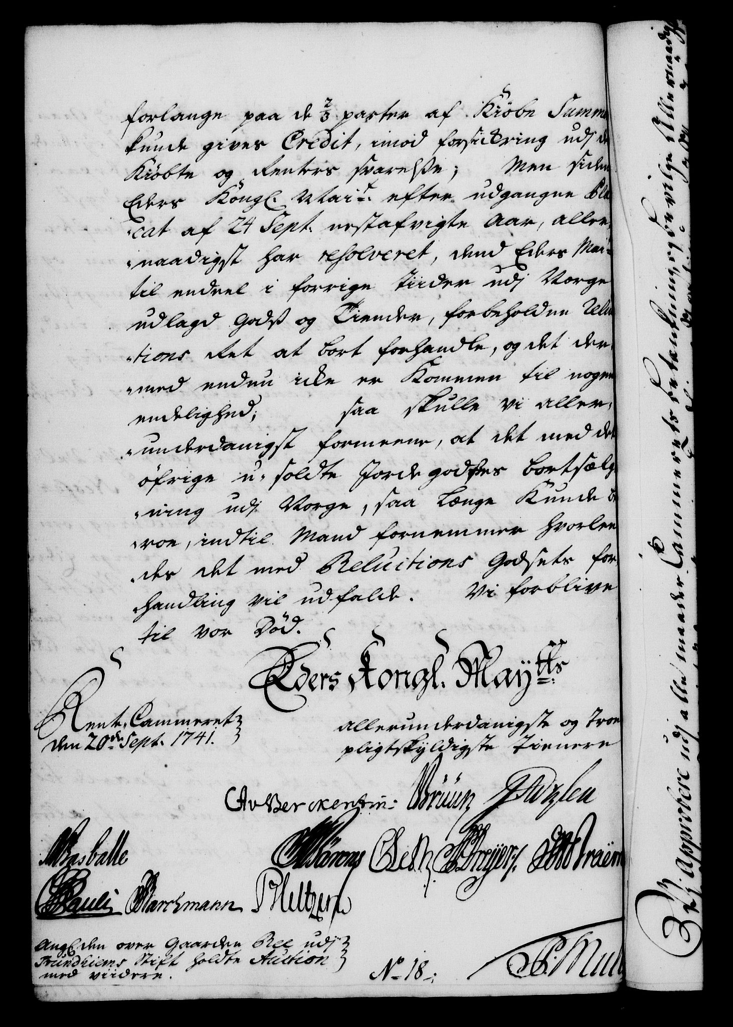 Rentekammeret, Kammerkanselliet, RA/EA-3111/G/Gf/Gfa/L0024: Norsk relasjons- og resolusjonsprotokoll (merket RK 52.24), 1741, s. 582