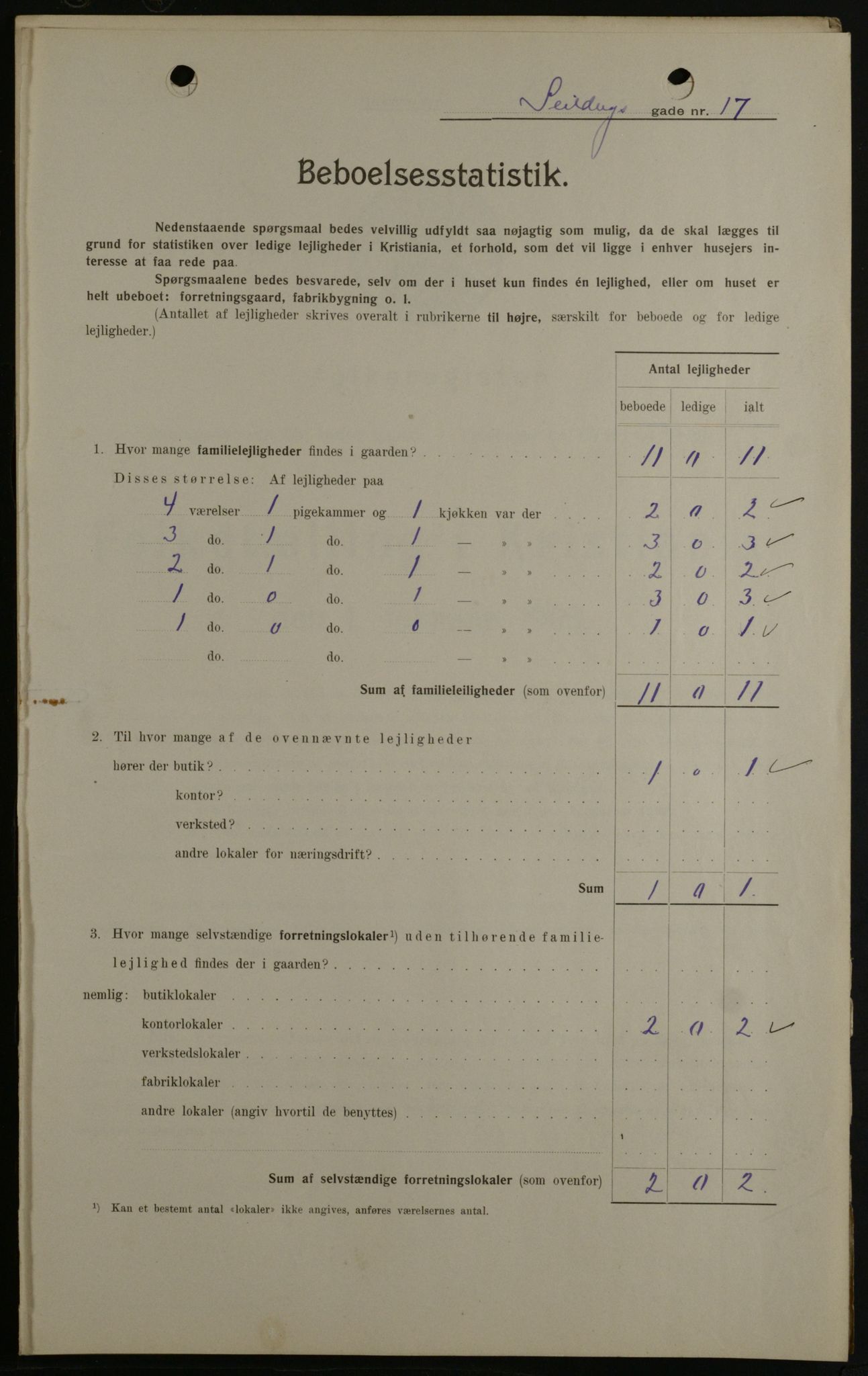 OBA, Kommunal folketelling 1.2.1908 for Kristiania kjøpstad, 1908, s. 84978